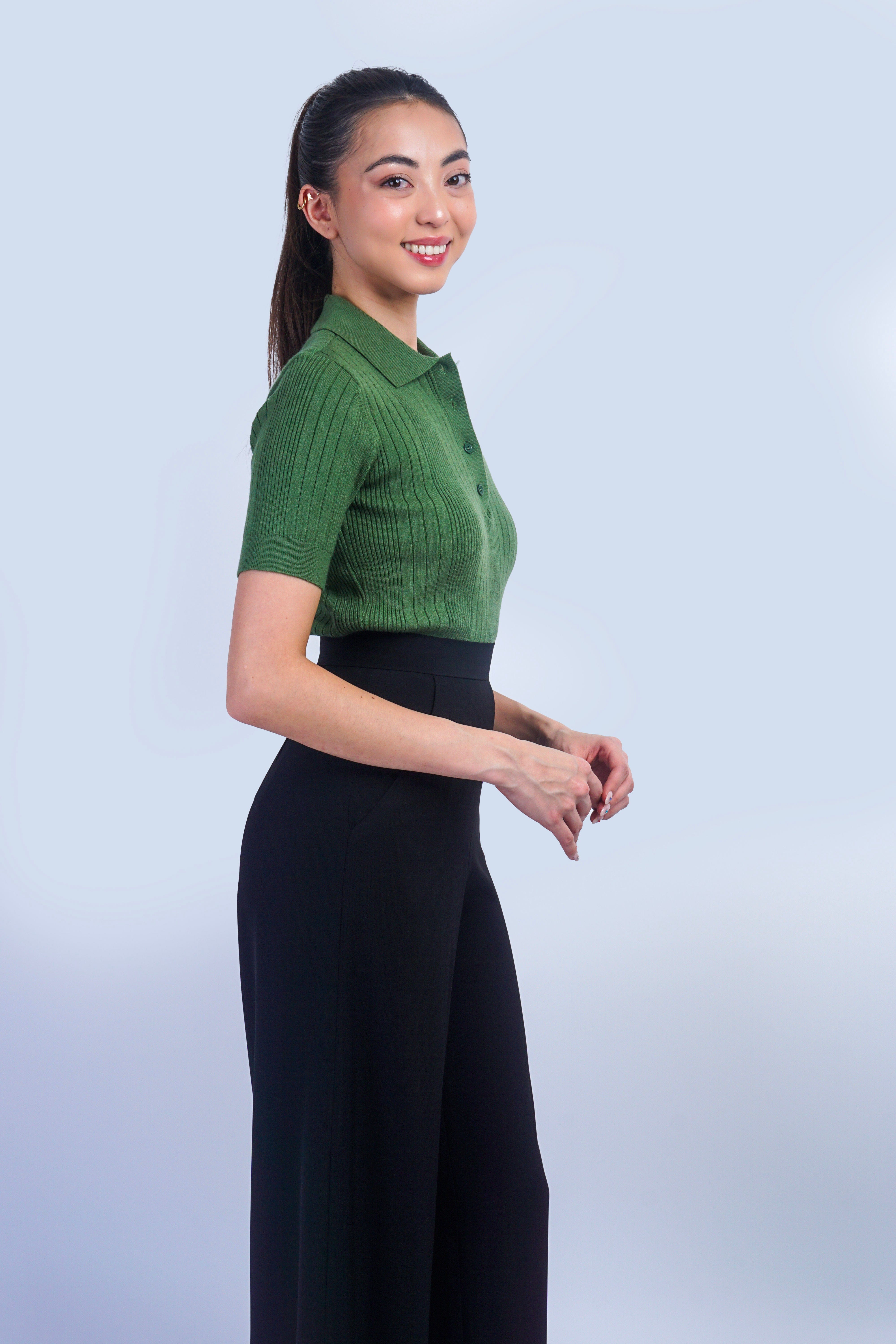 Private Label TOPS Olive Polo Sweater