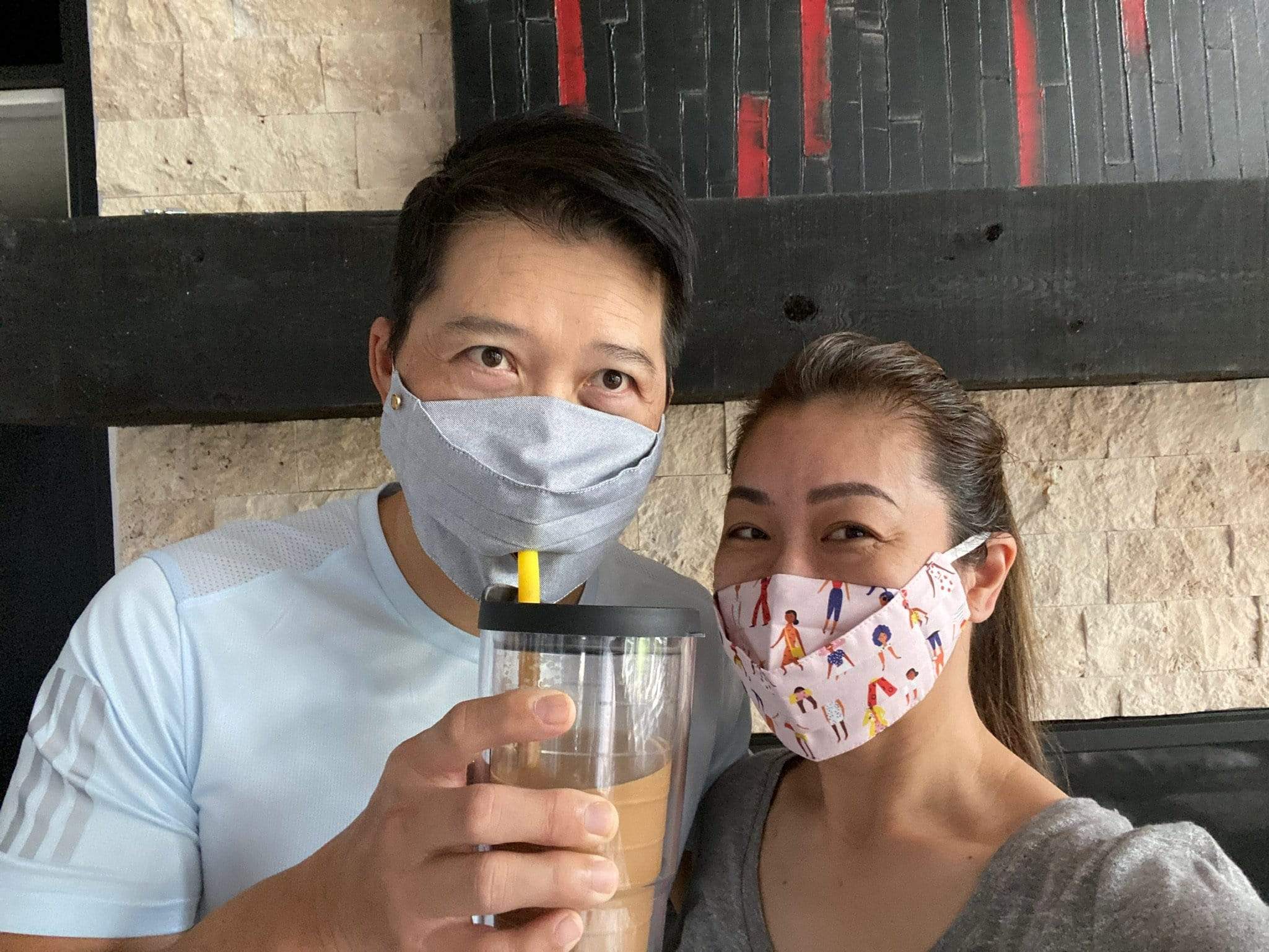 Safely Sip Face Masks Safely Sip Mask in Grey Denim - Chloe Dao