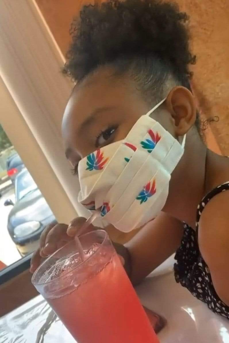 Safely Sip Face Masks Safely Sip Mask in Rainbow Palms Print - Chloe Dao