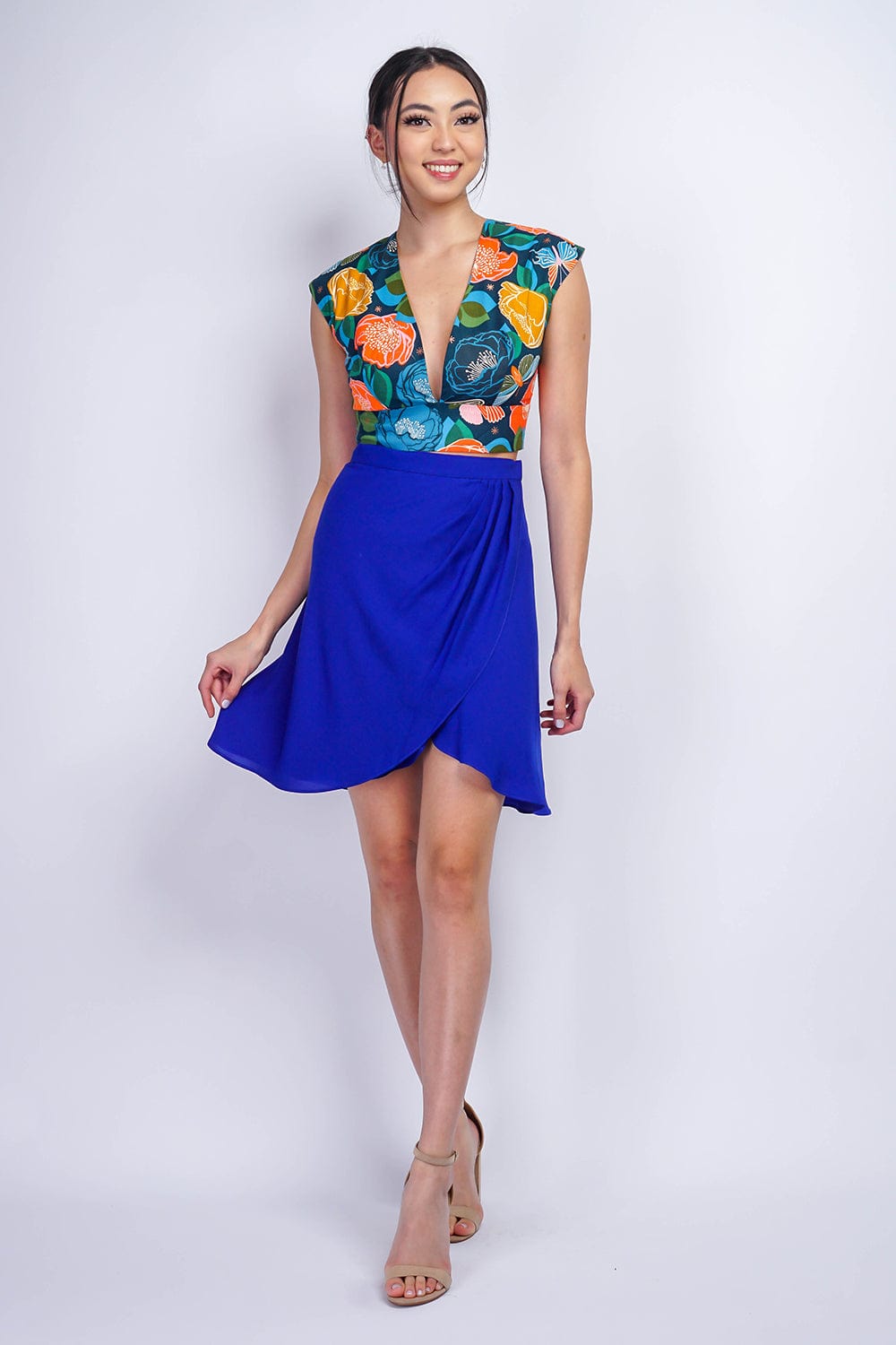 BOTTOMS Cobalt Wrapped Kree Skirt - Chloe Dao