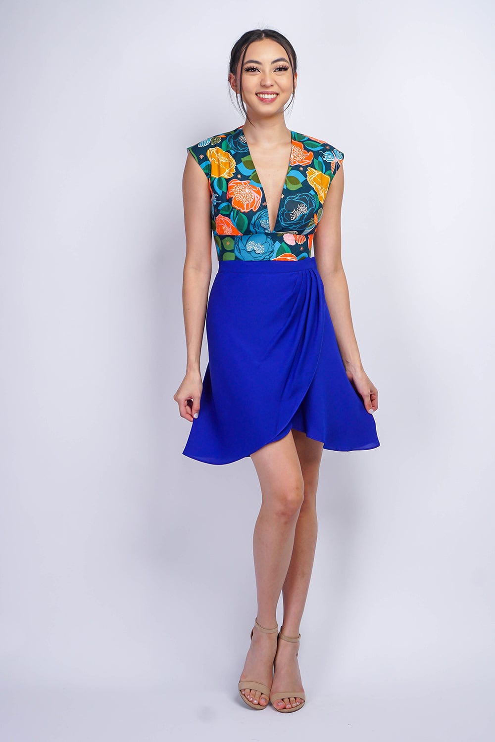 BOTTOMS Cobalt Wrapped Kree Skirt - Chloe Dao