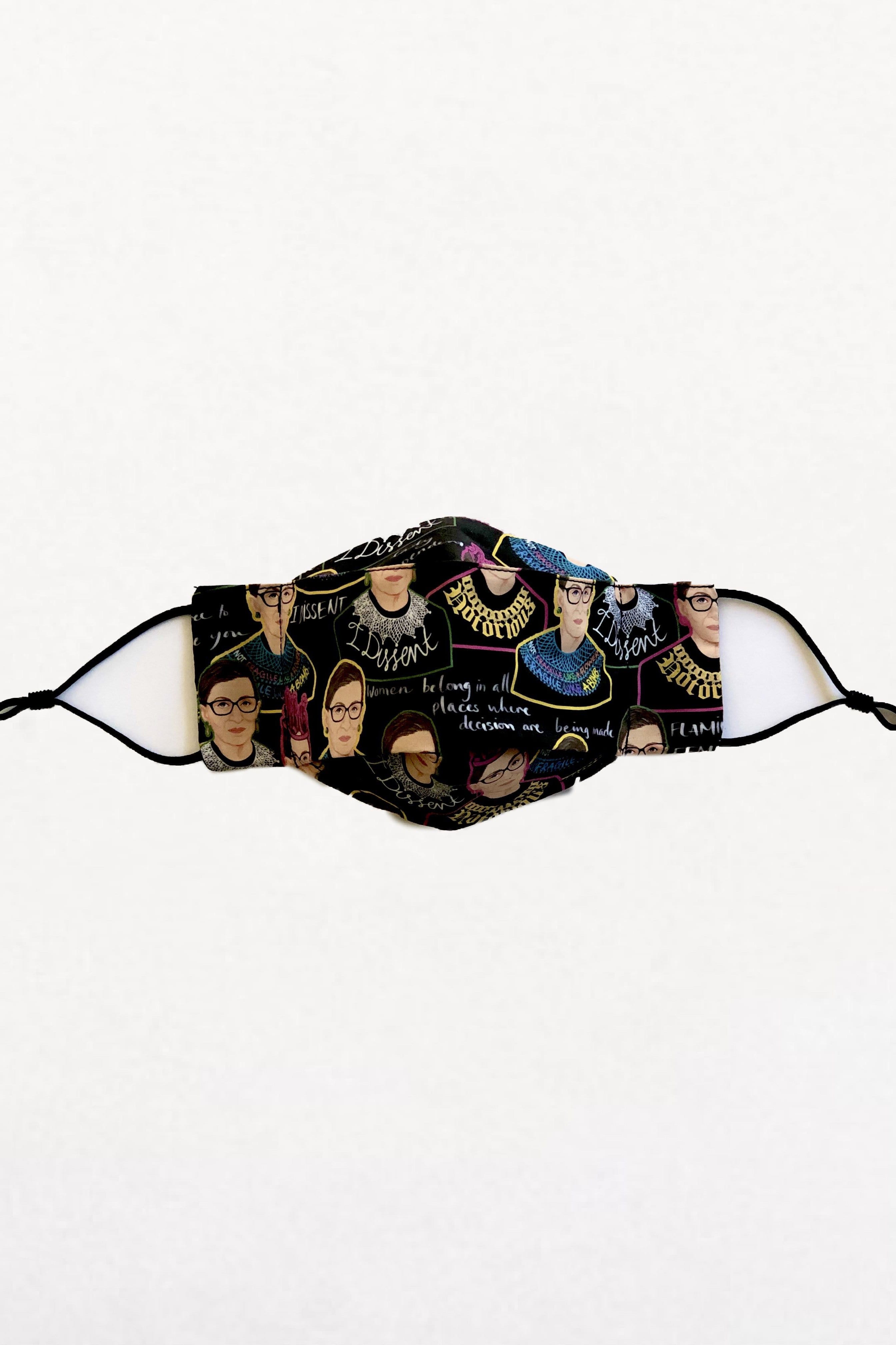 Box Pleated Face Masks RBG Print Mask (Box Pleated with Filter Pocket) - Chloe Dao