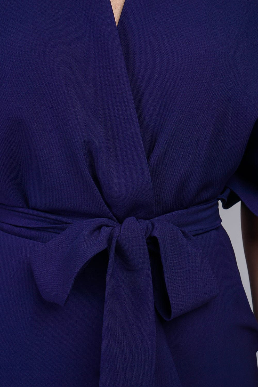 DCD JUMPSUITS & ROMPERS Blue Bonnet Pleated Wrap Necee Jumpsuit
