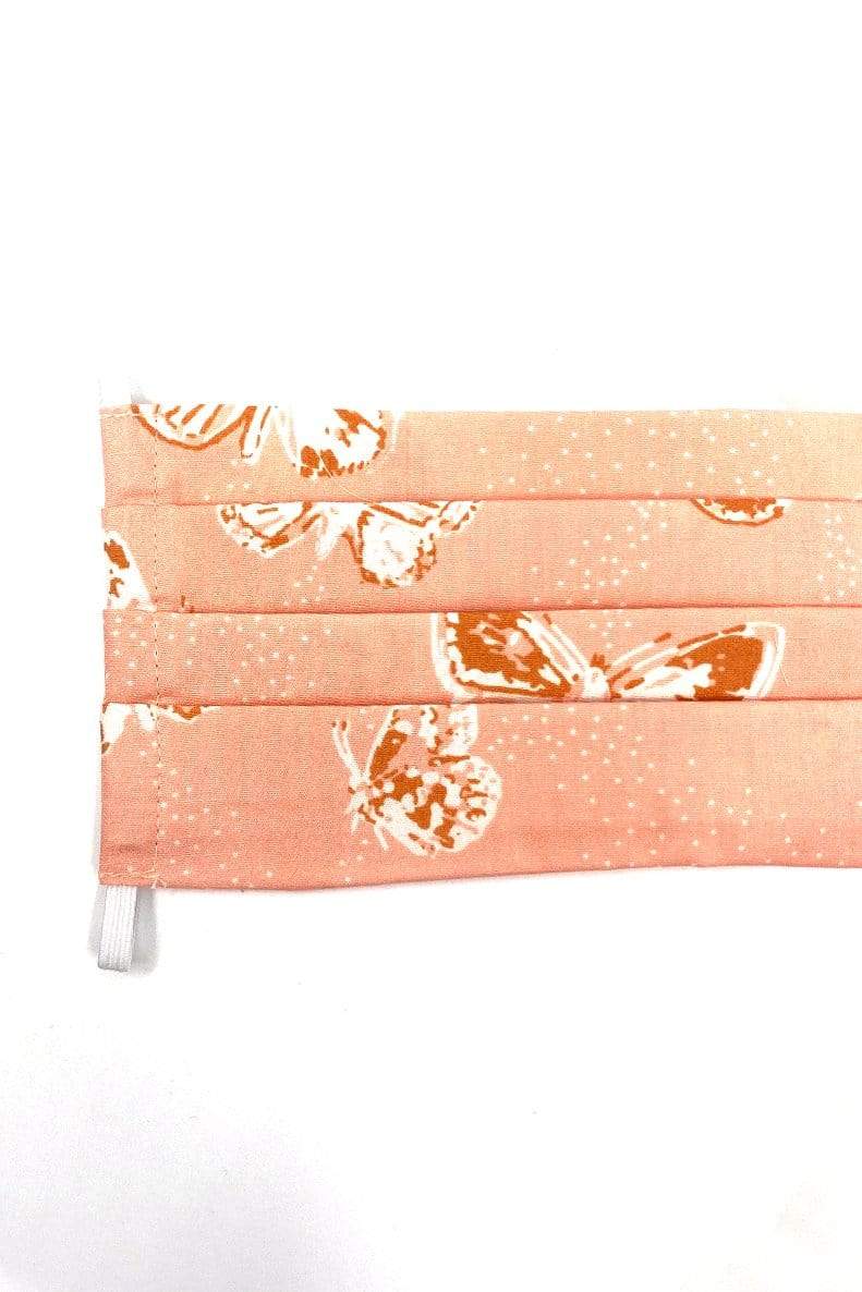 Pleated Apricot Butterfly Face Mask (With Filter Pocket) - Chloe Dao
