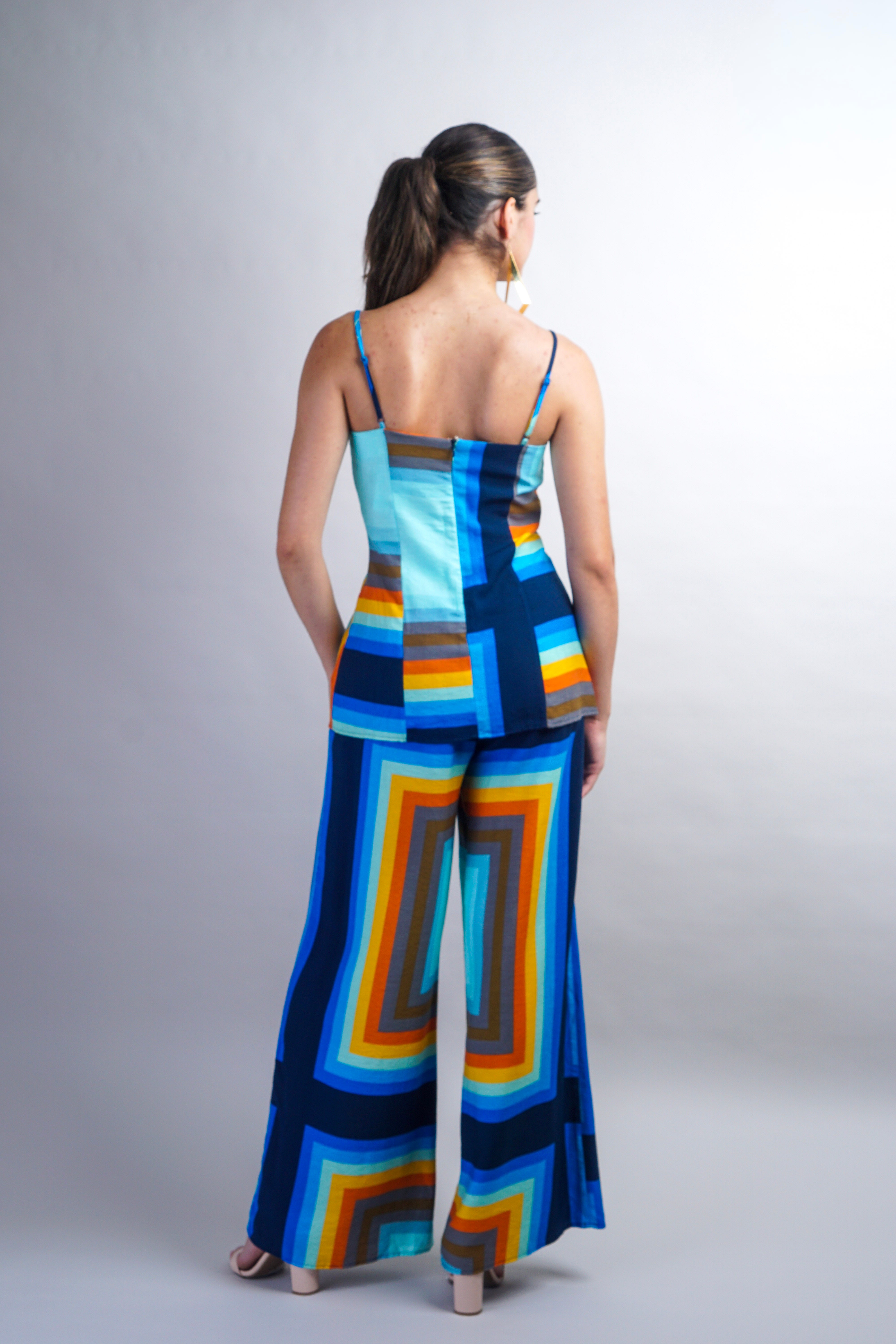 Multi Rectangle Print Pant