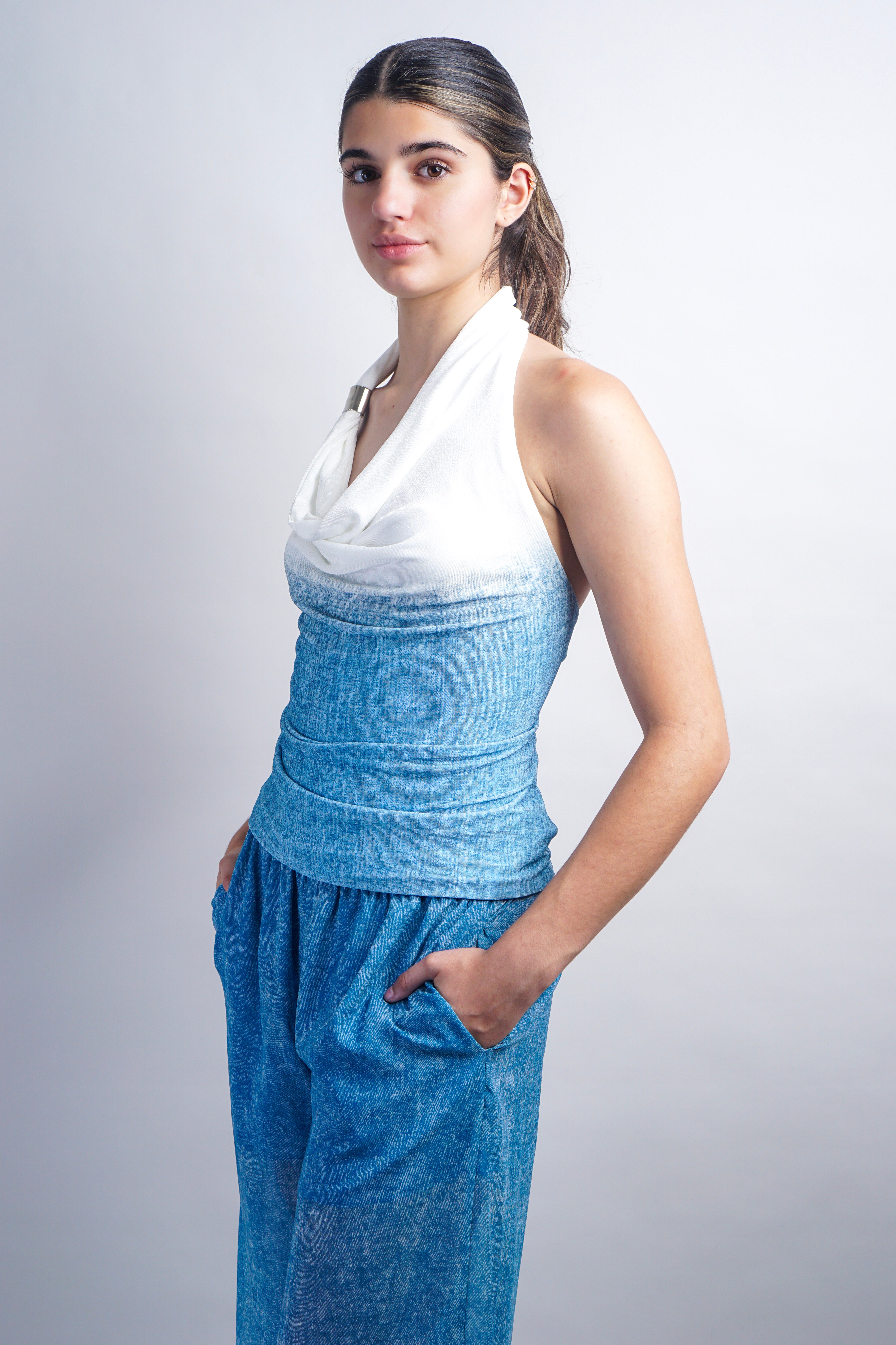 Blue Ombre Halter Top