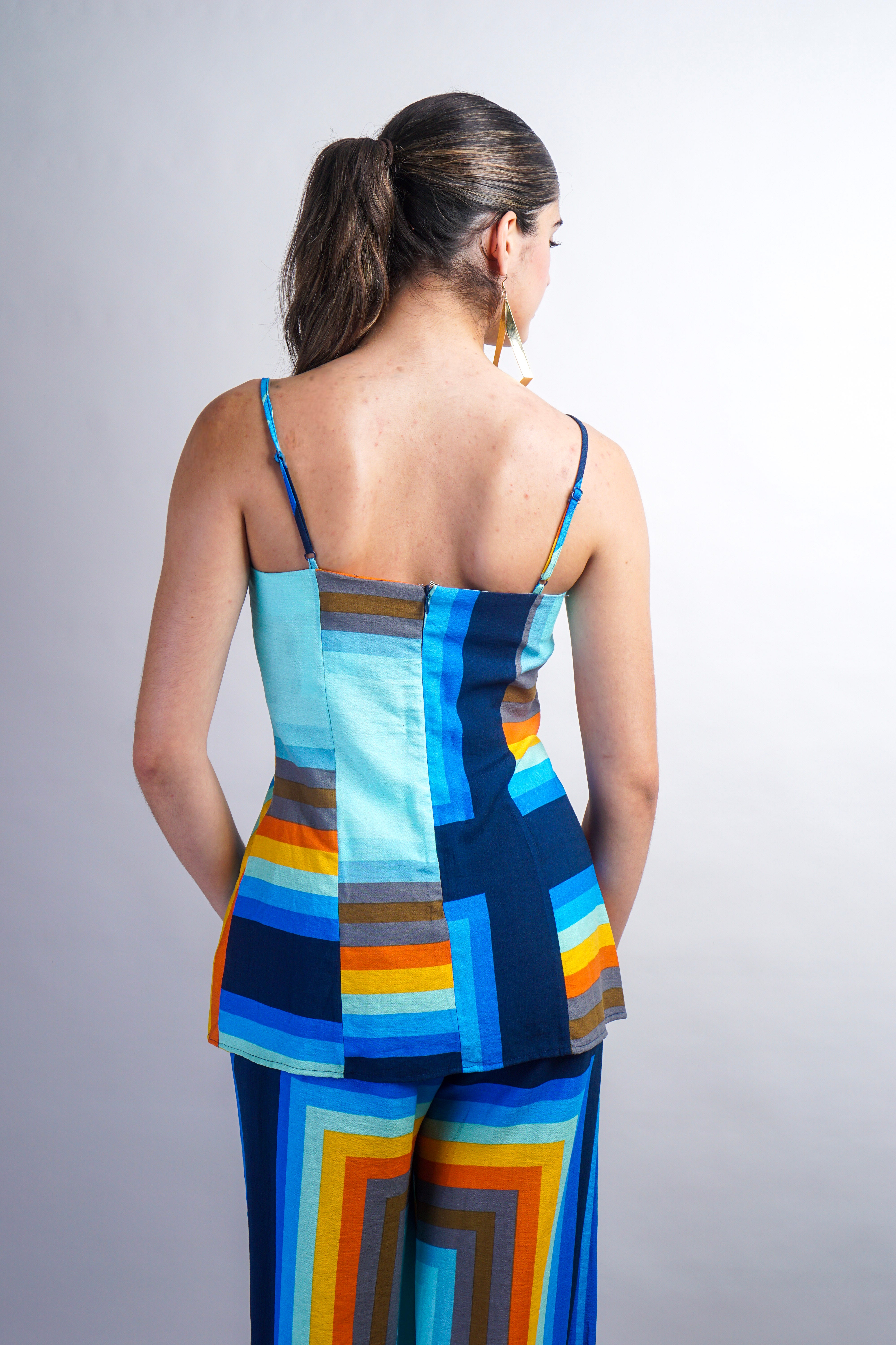Multi Rectangle Print Tunic Top