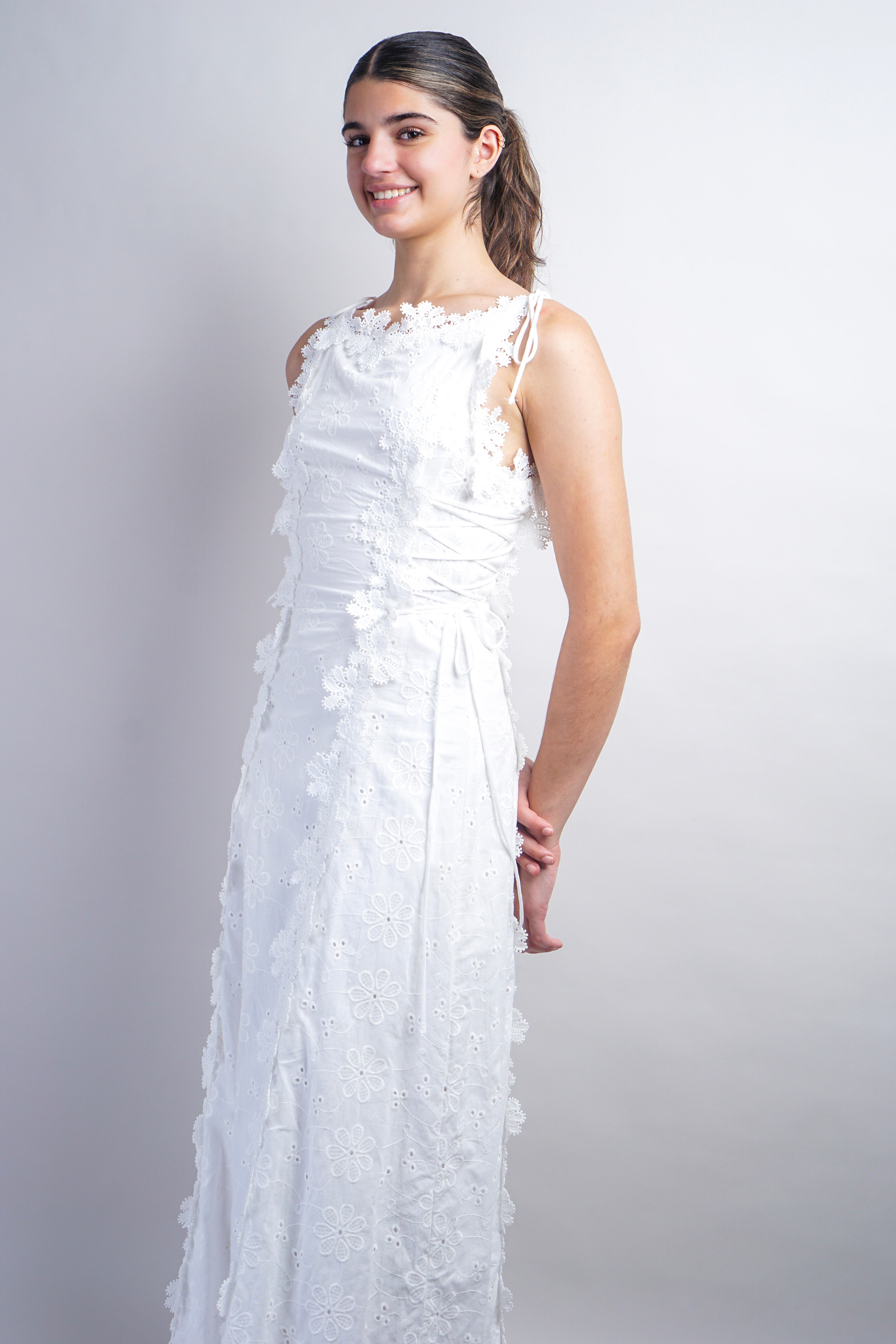 White Lace Midi Dress
