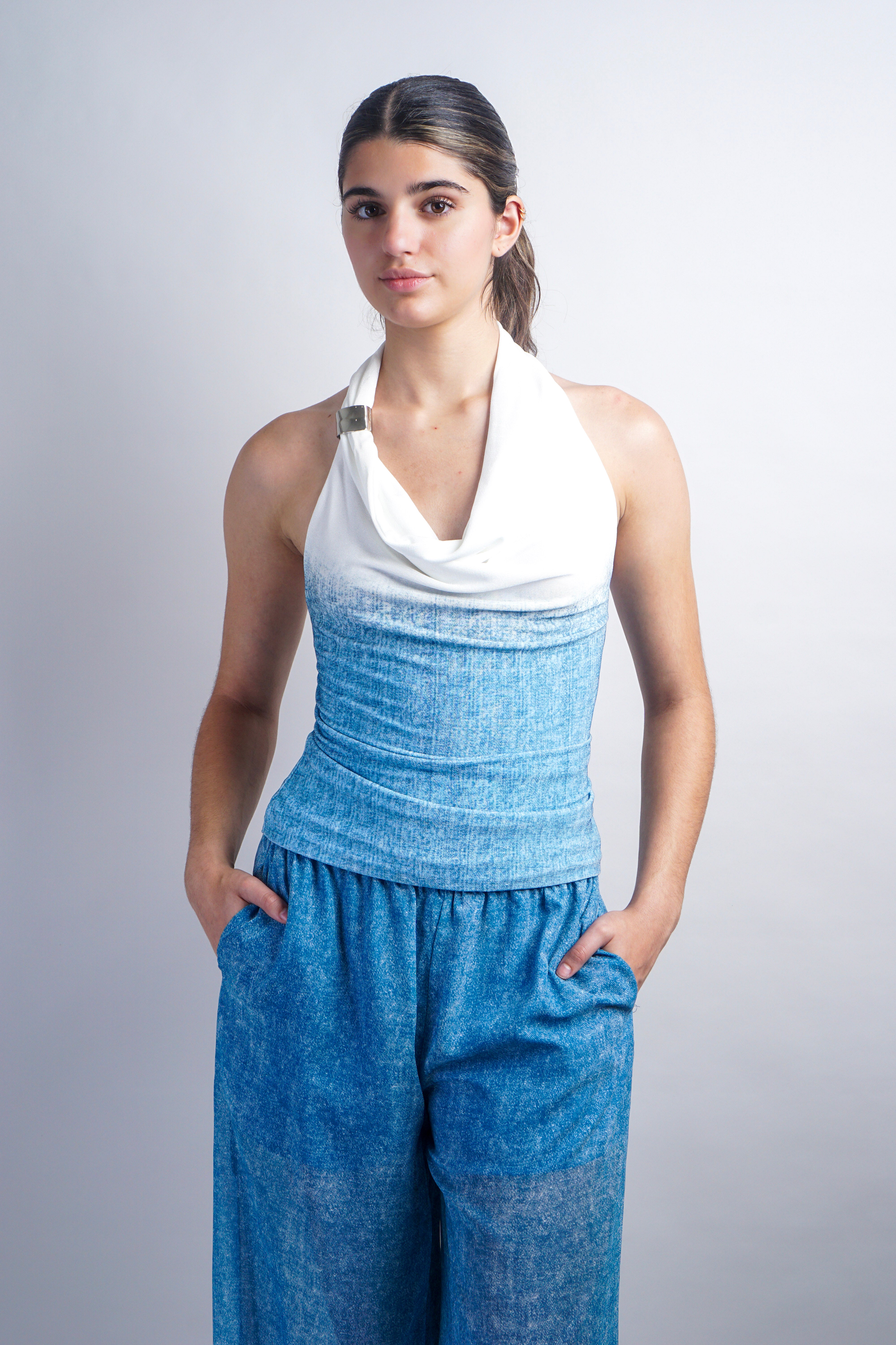 Blue Ombre Halter Top