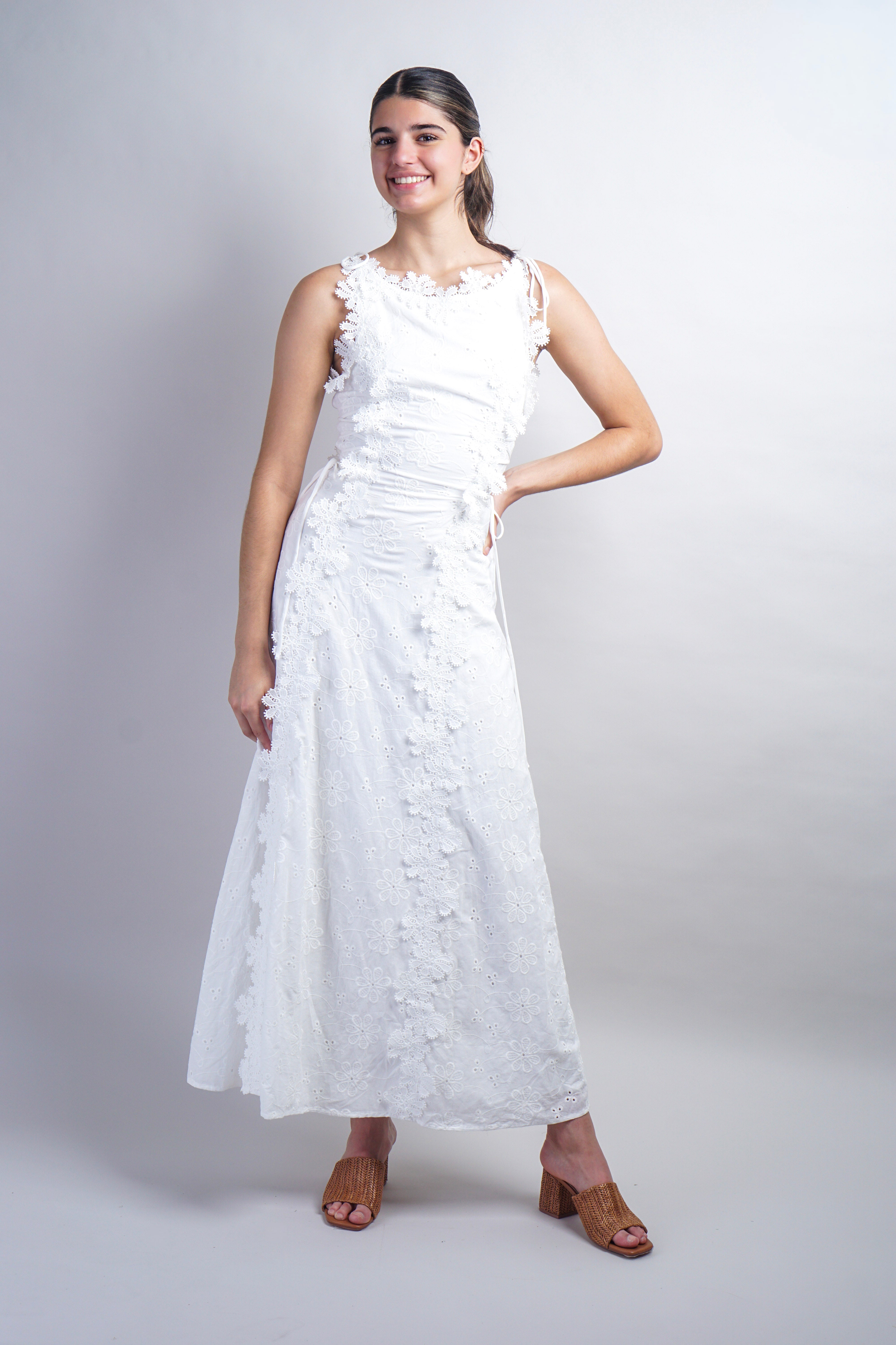 White Lace Midi Dress