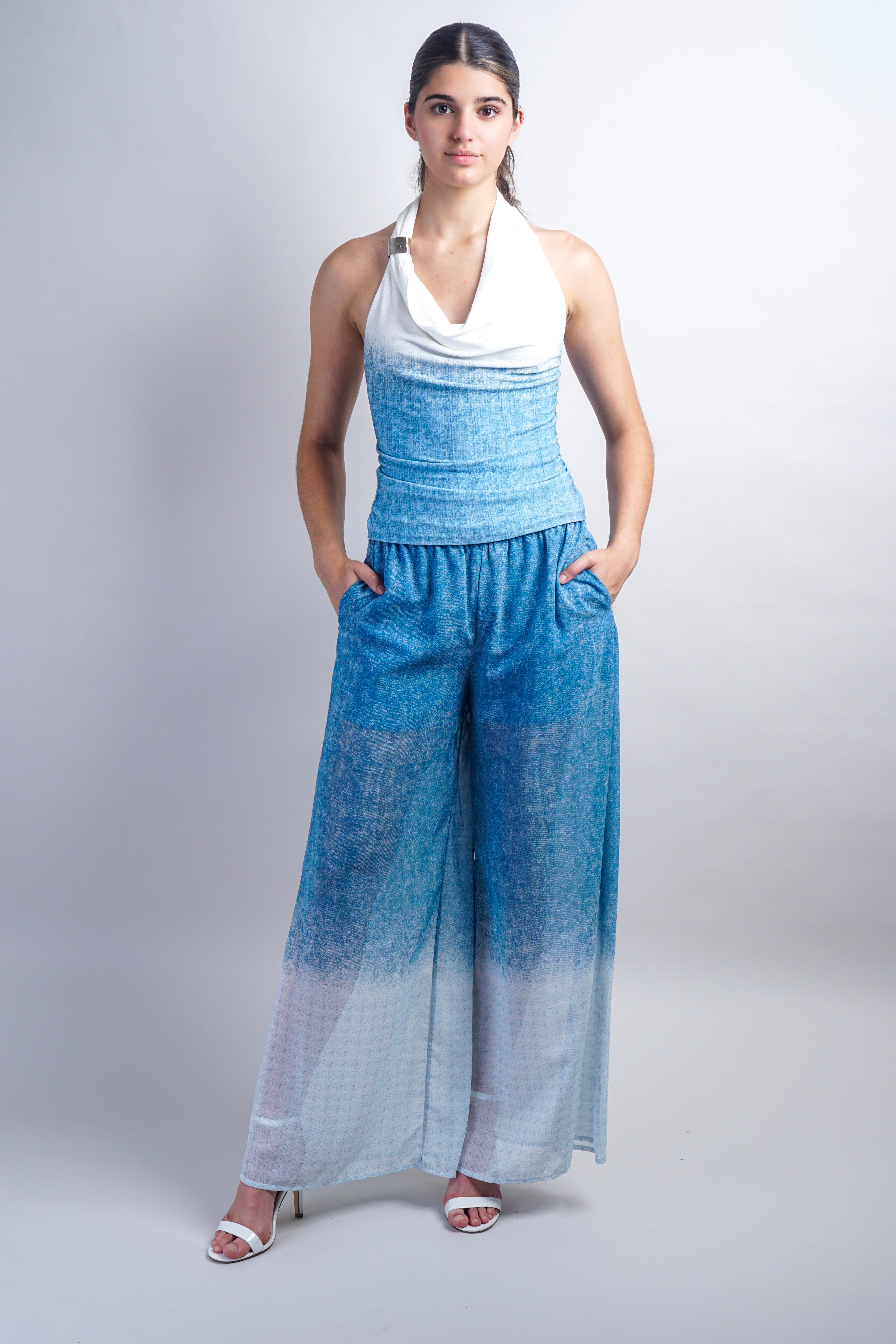 Blue Ombre Halter Top