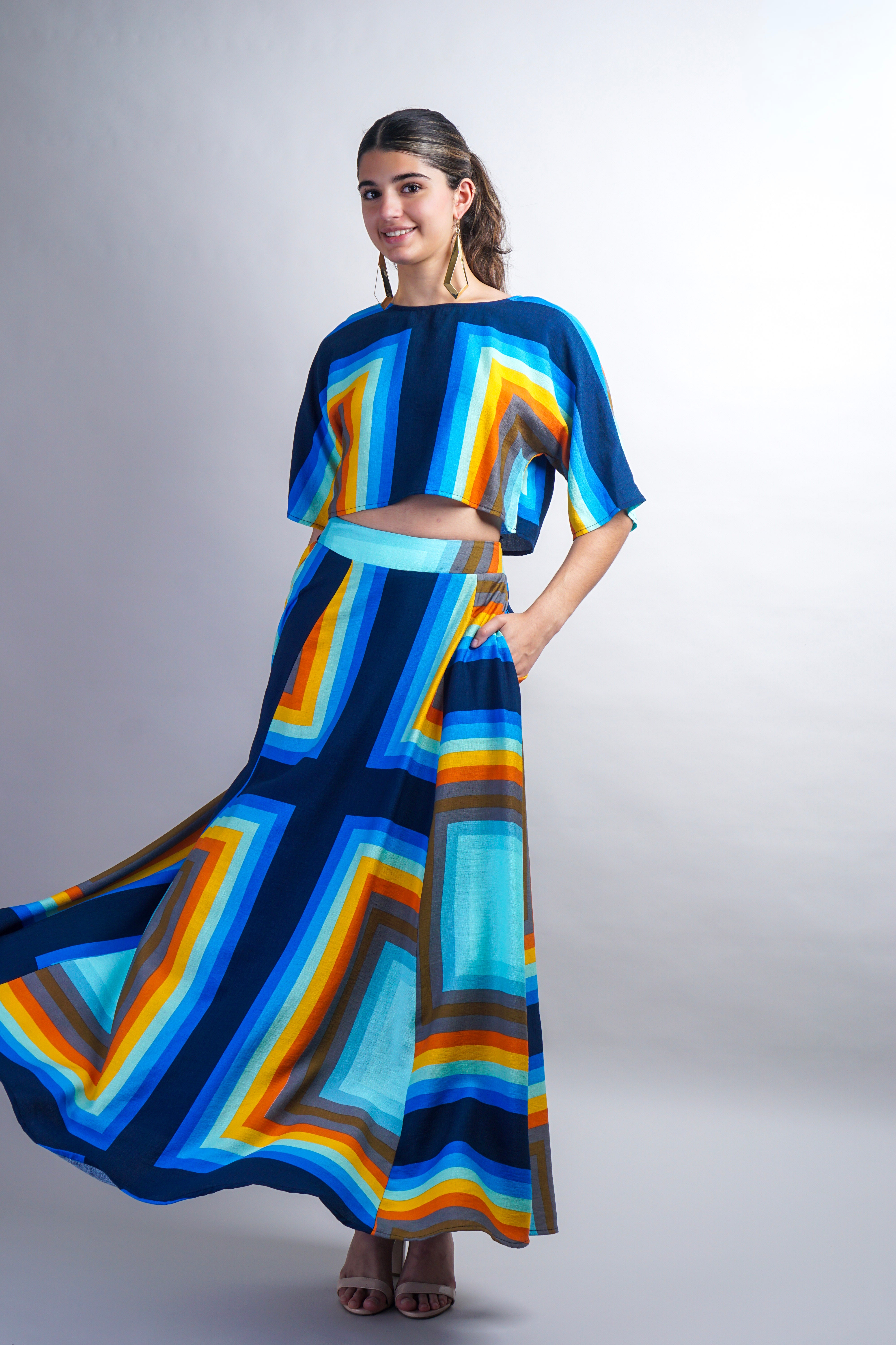 Multi Rectangles Full Skirt