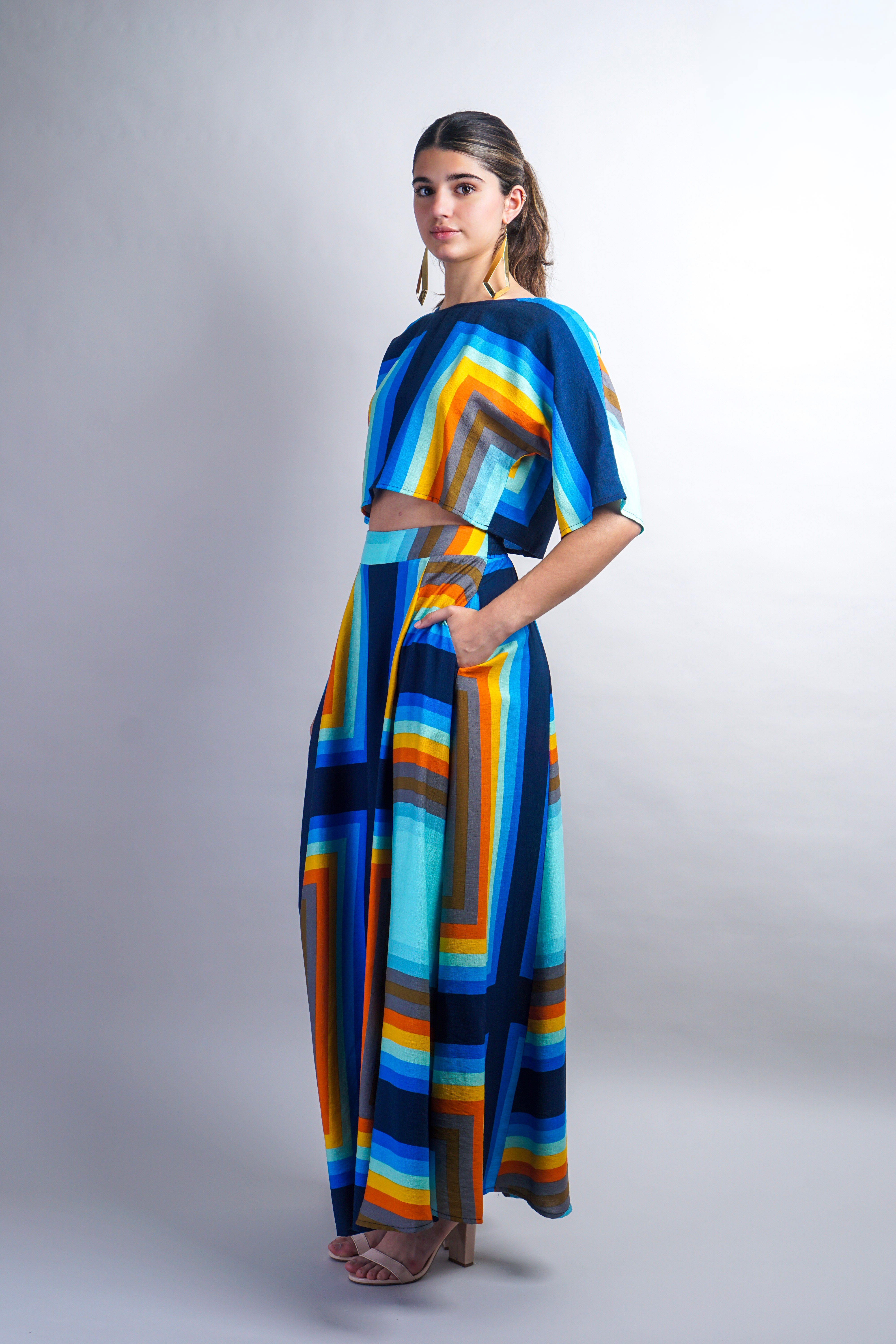 Multi Rectangles Full Skirt