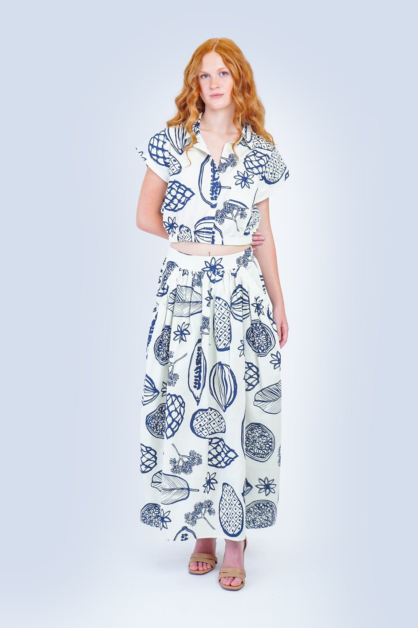 DCD SKIRTS Blue Papaya Maxi Skirt