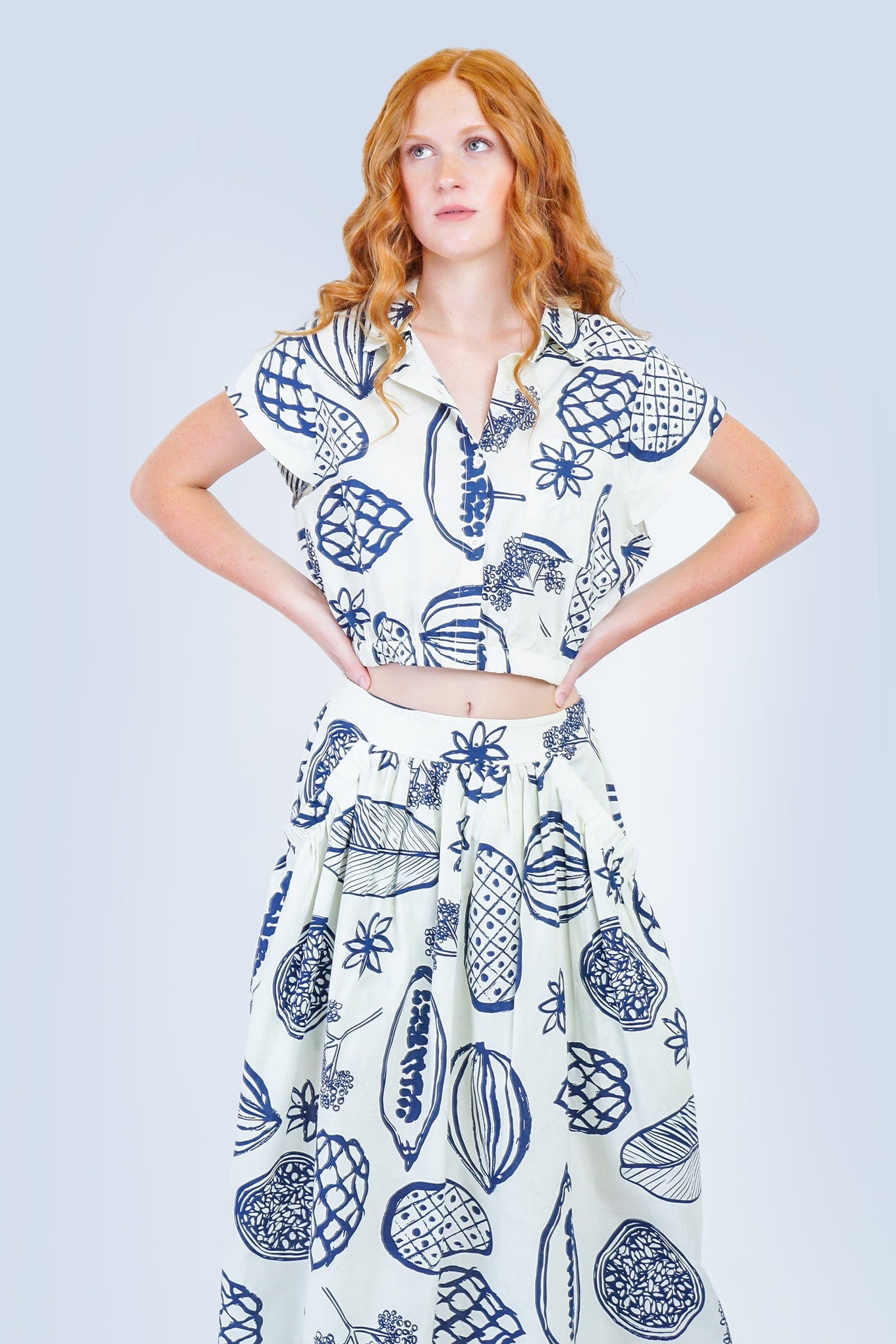 DCD TOPS Blue Papaya Crop Top