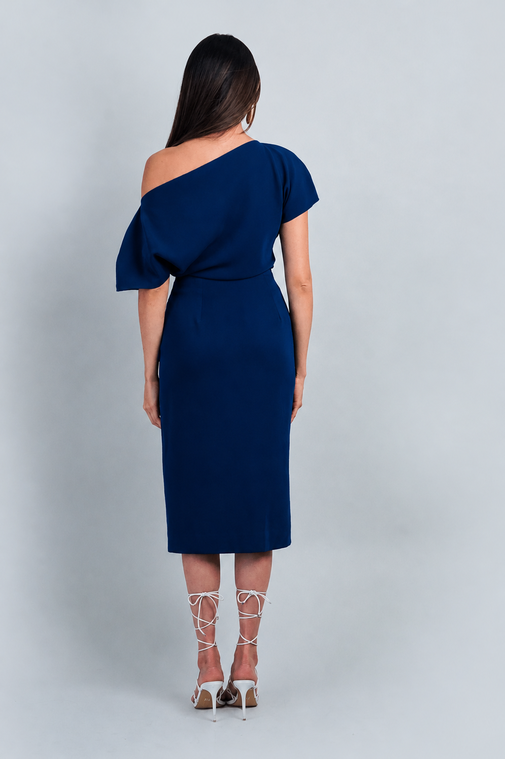 Dark Blue Misha Wrapped Midi Skirt