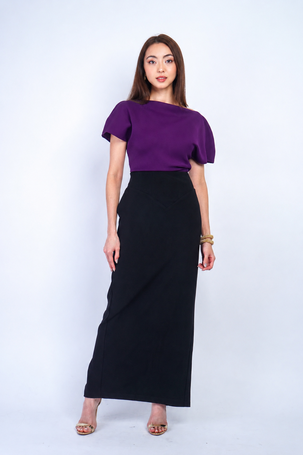 Purple Bow Neck Micah Top