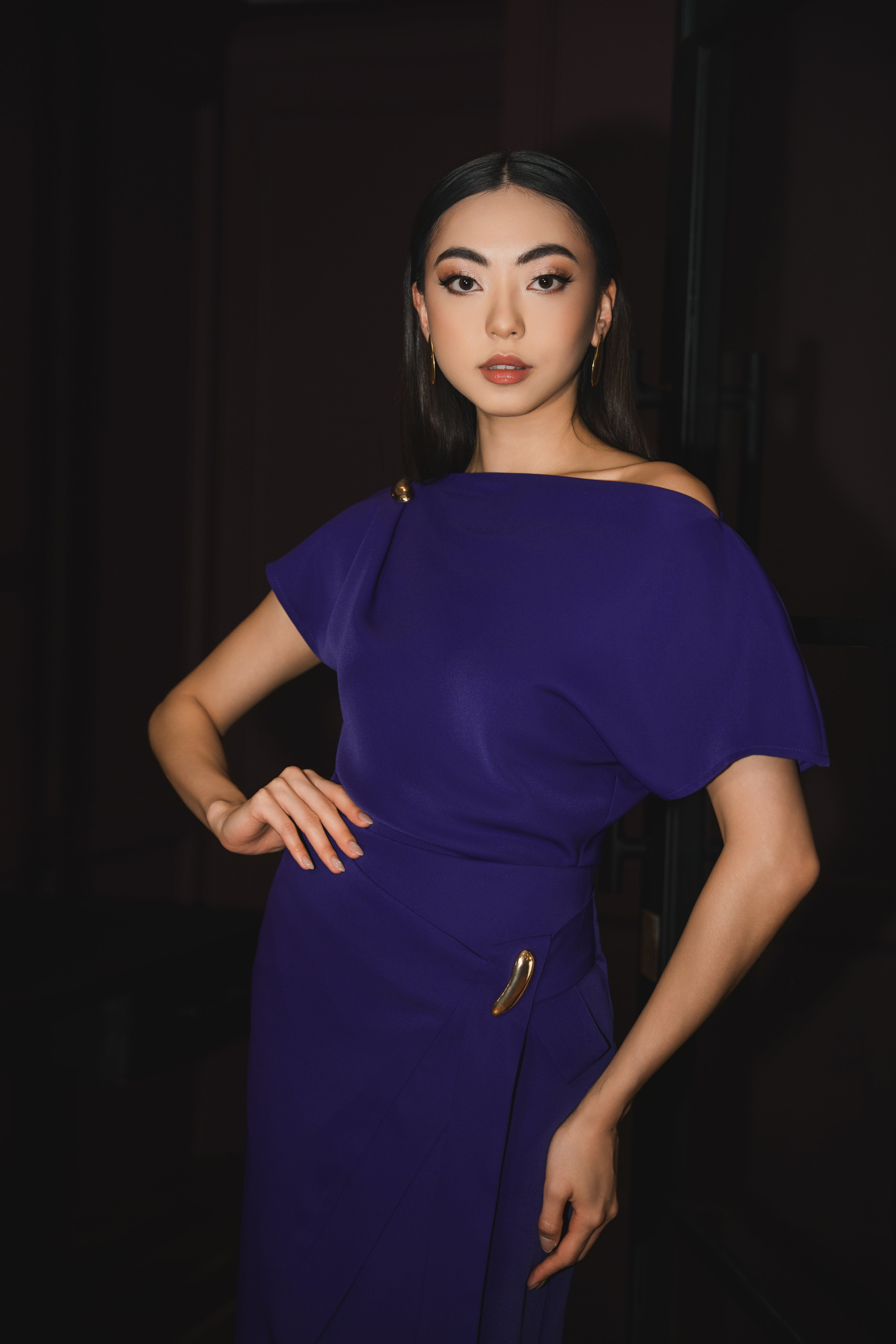 Pre Order- Purple Bow Neck Micah Top