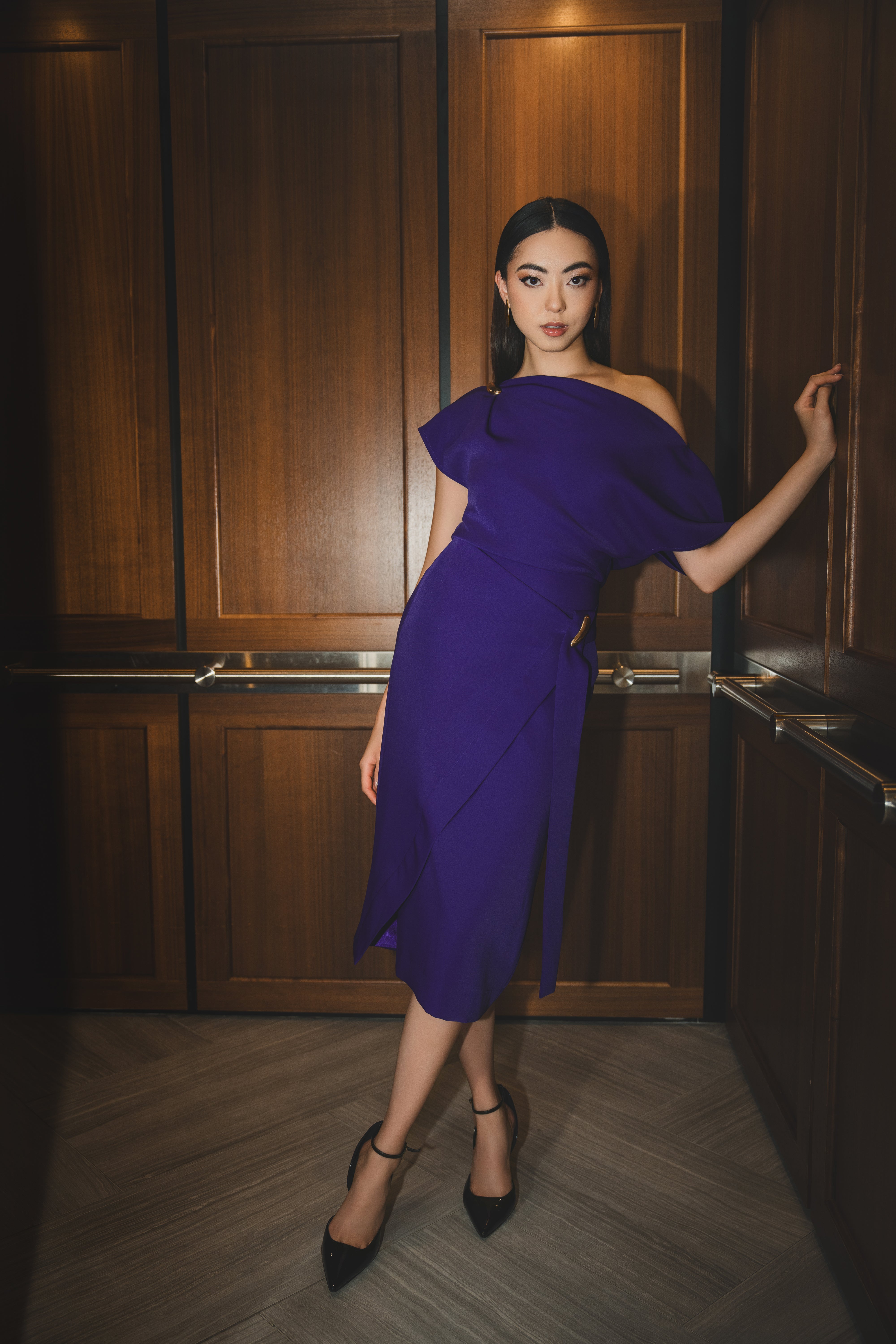 Pre- Order Purple Misha Wrapped Midi Skirt