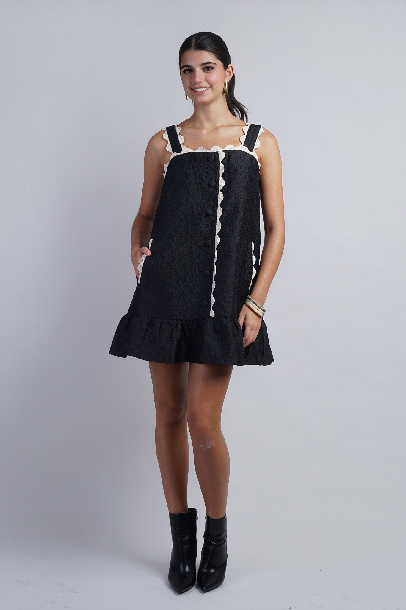 Ivory Ric Rac Trim Shift Dress