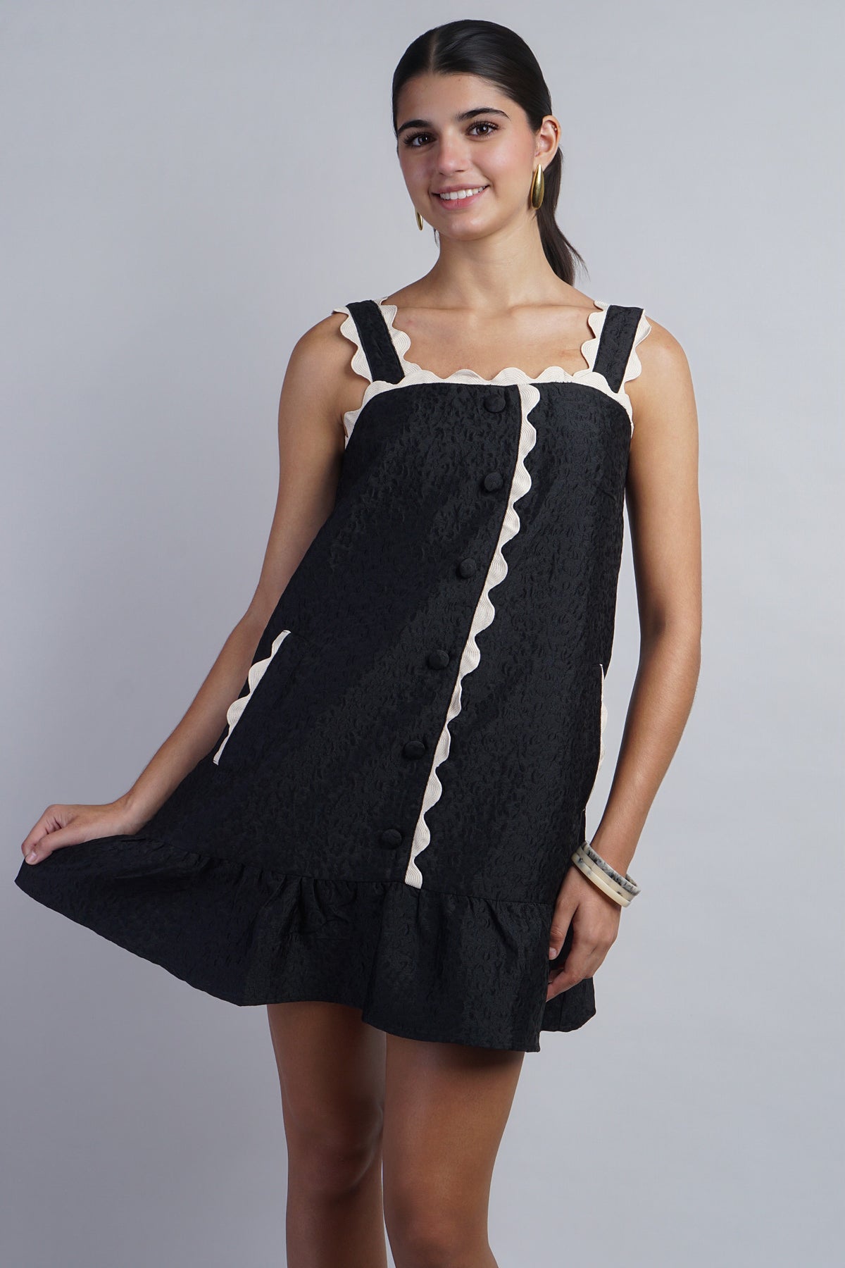 Ivory Ric Rac Trim Shift Dress
