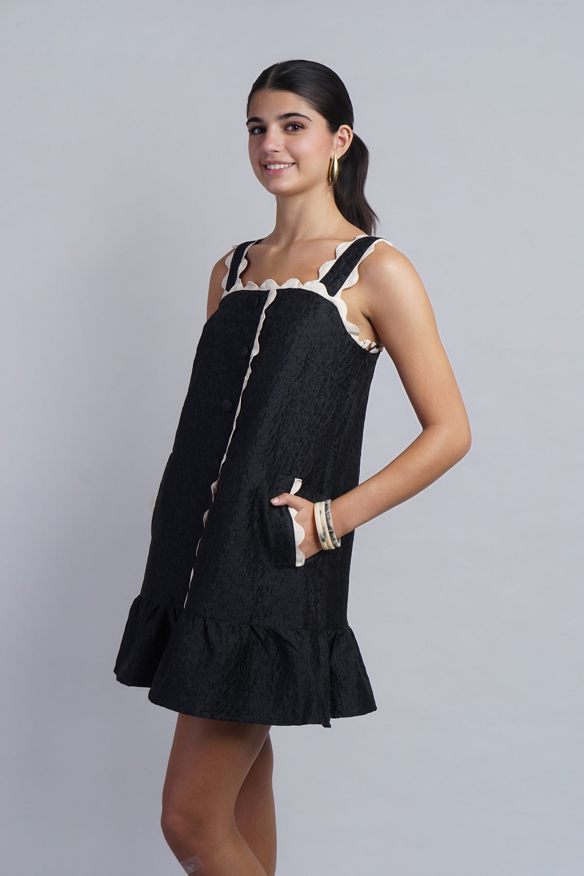 Ivory Ric Rac Trim Shift Dress