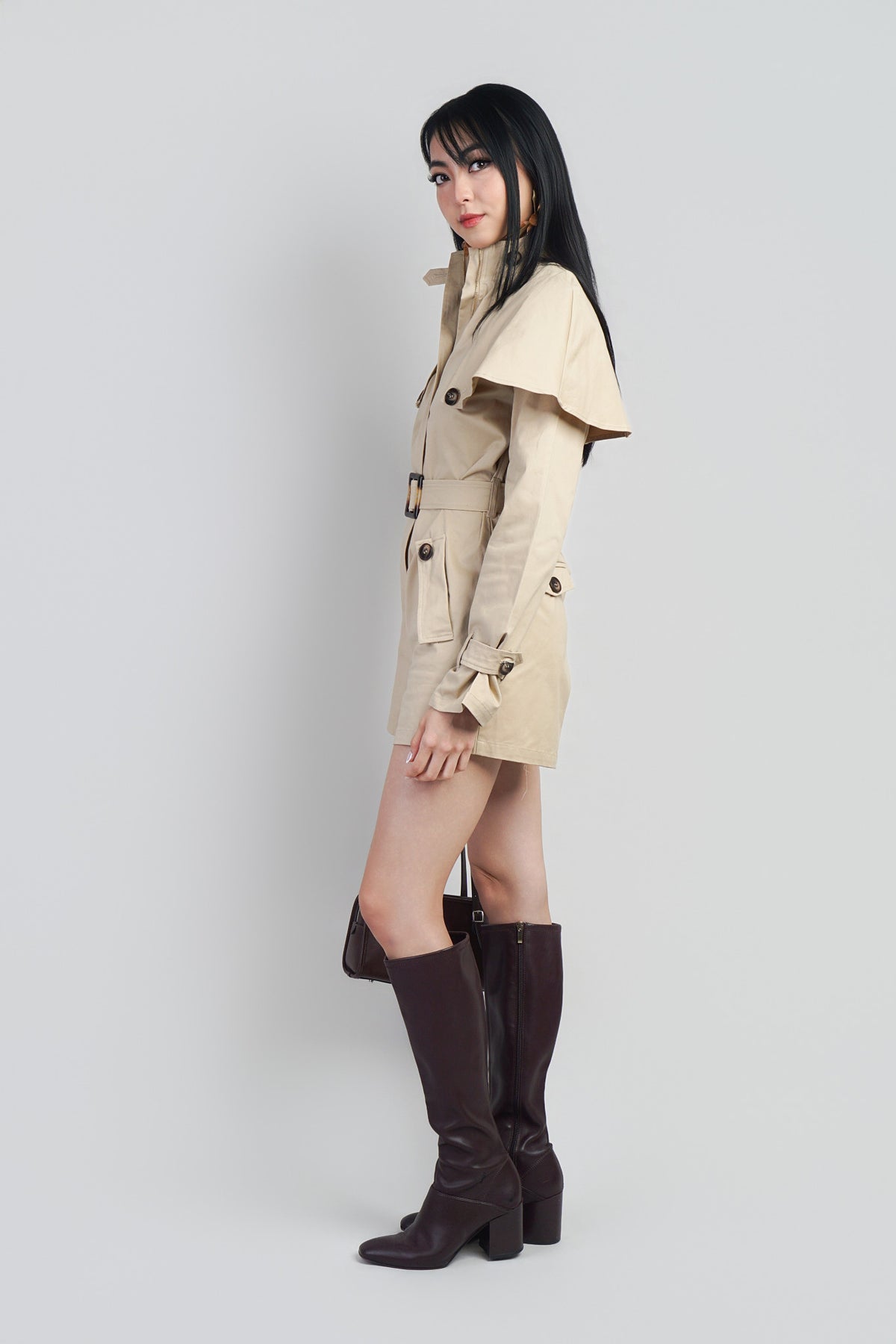 Khaki Utility Cape Romper