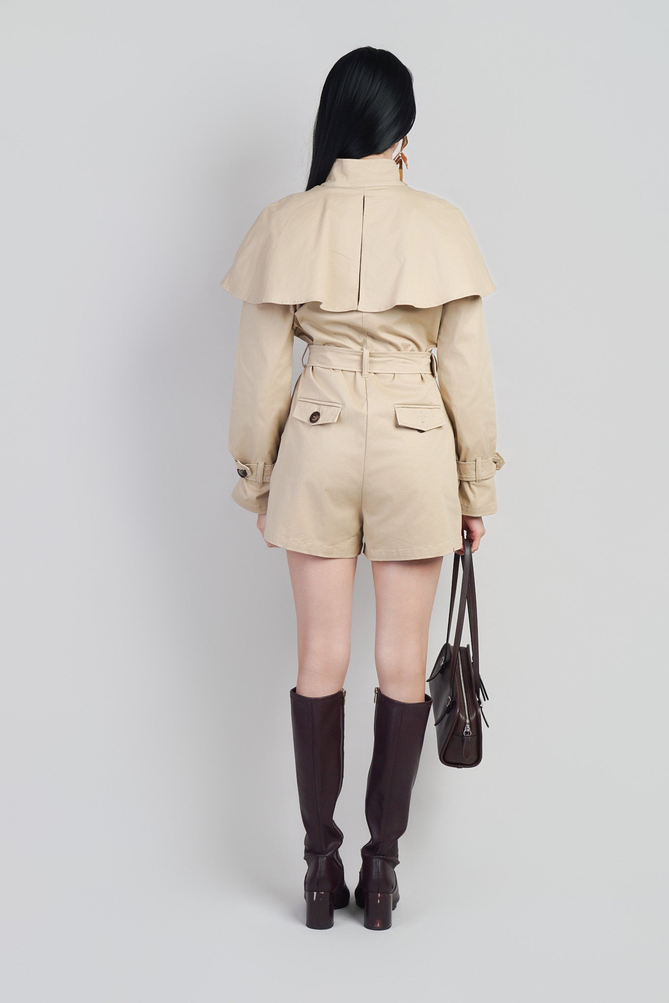 Khaki Utility Cape Romper