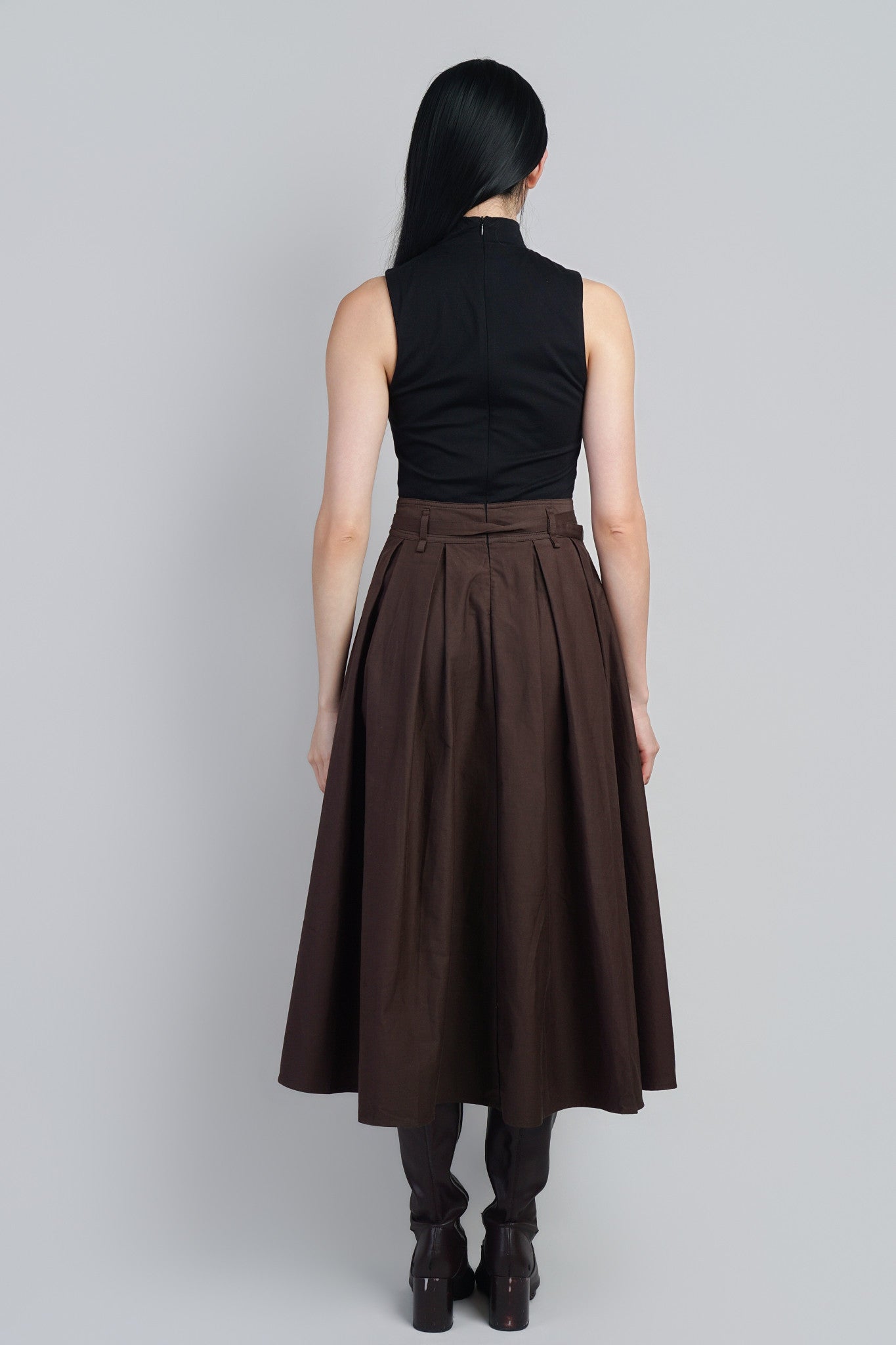 Brown/Khaki Mock Maxi Dress