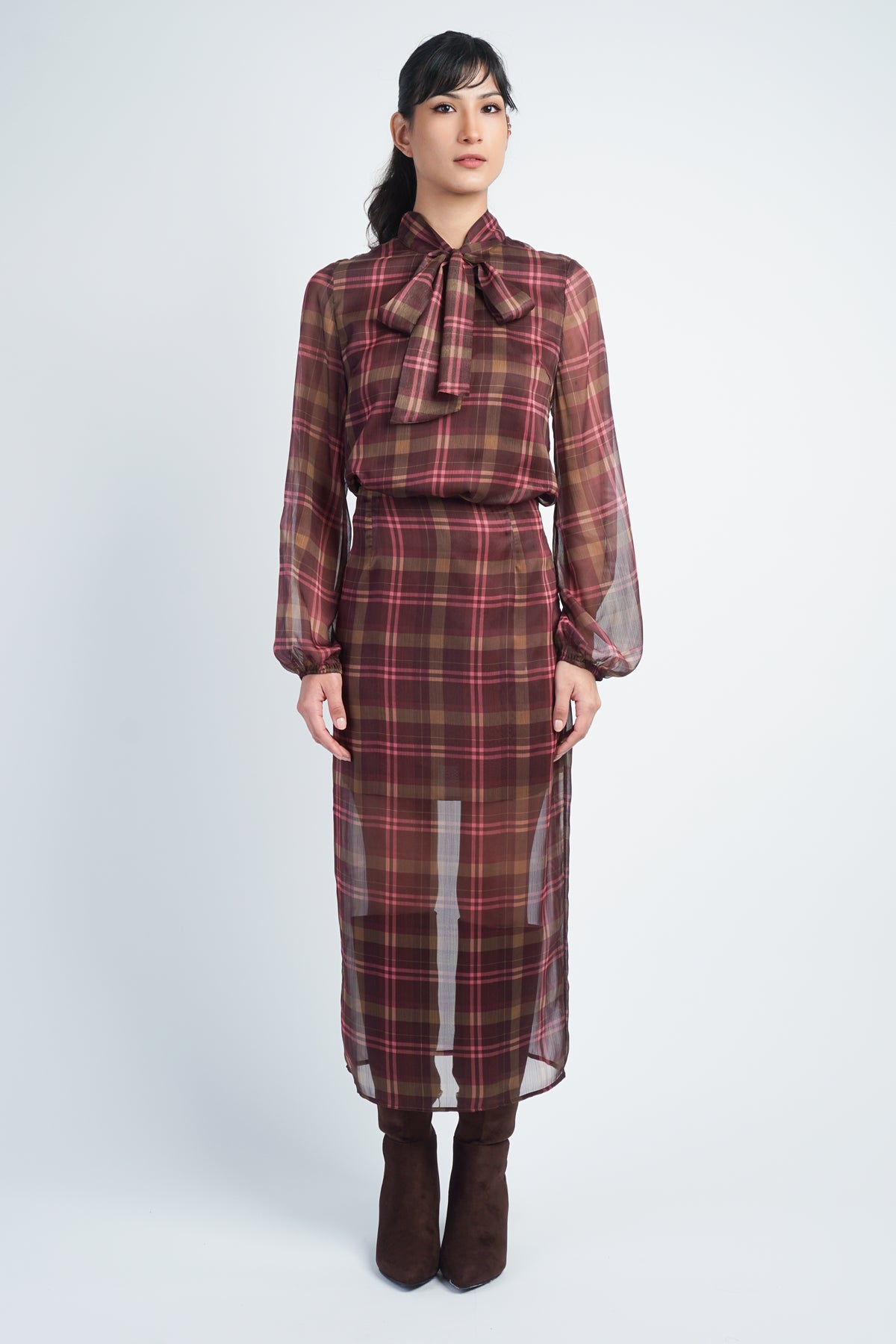 Fall Plaid Pencil Skirt
