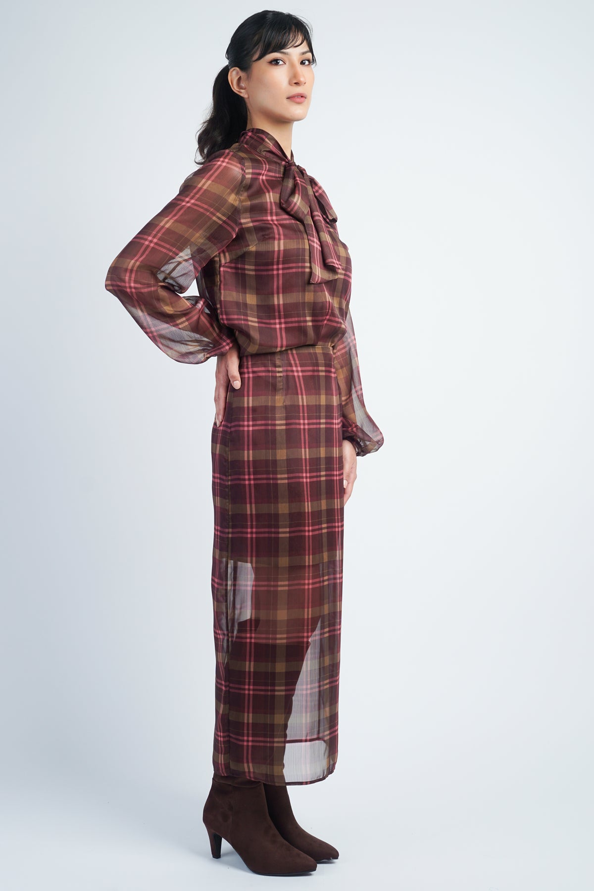 Fall Plaid Pencil Skirt
