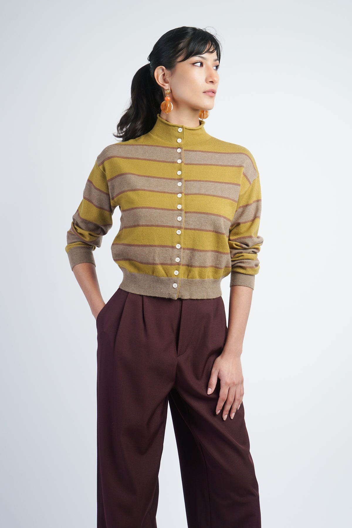 Burgundy Wide Leg Pant