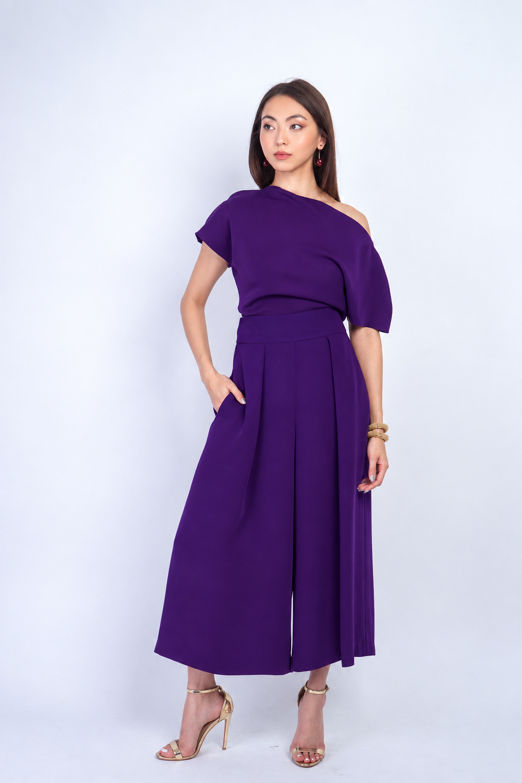 Purple Bow Neck Micah Top