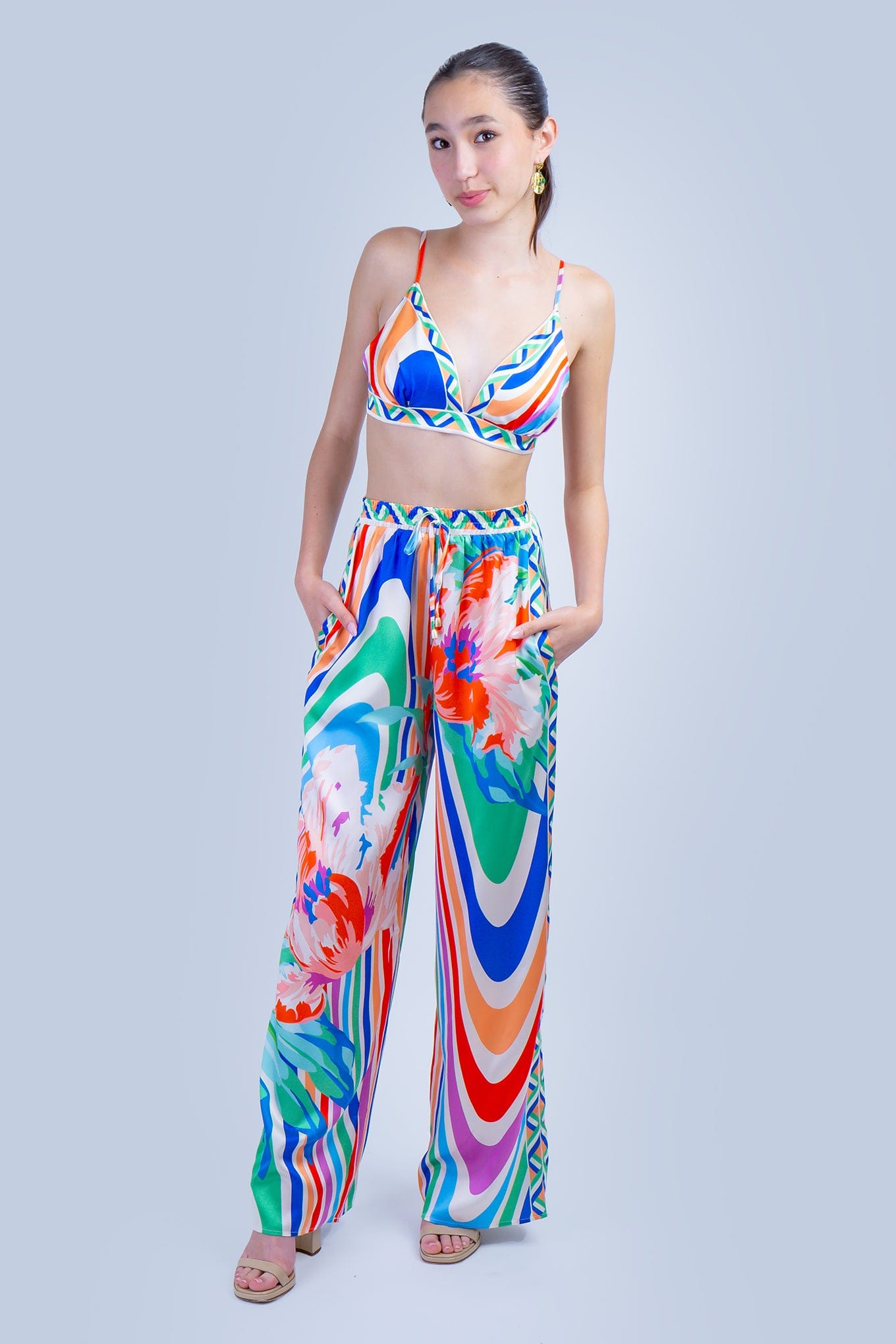 Multi Abstract Bra Pant Set