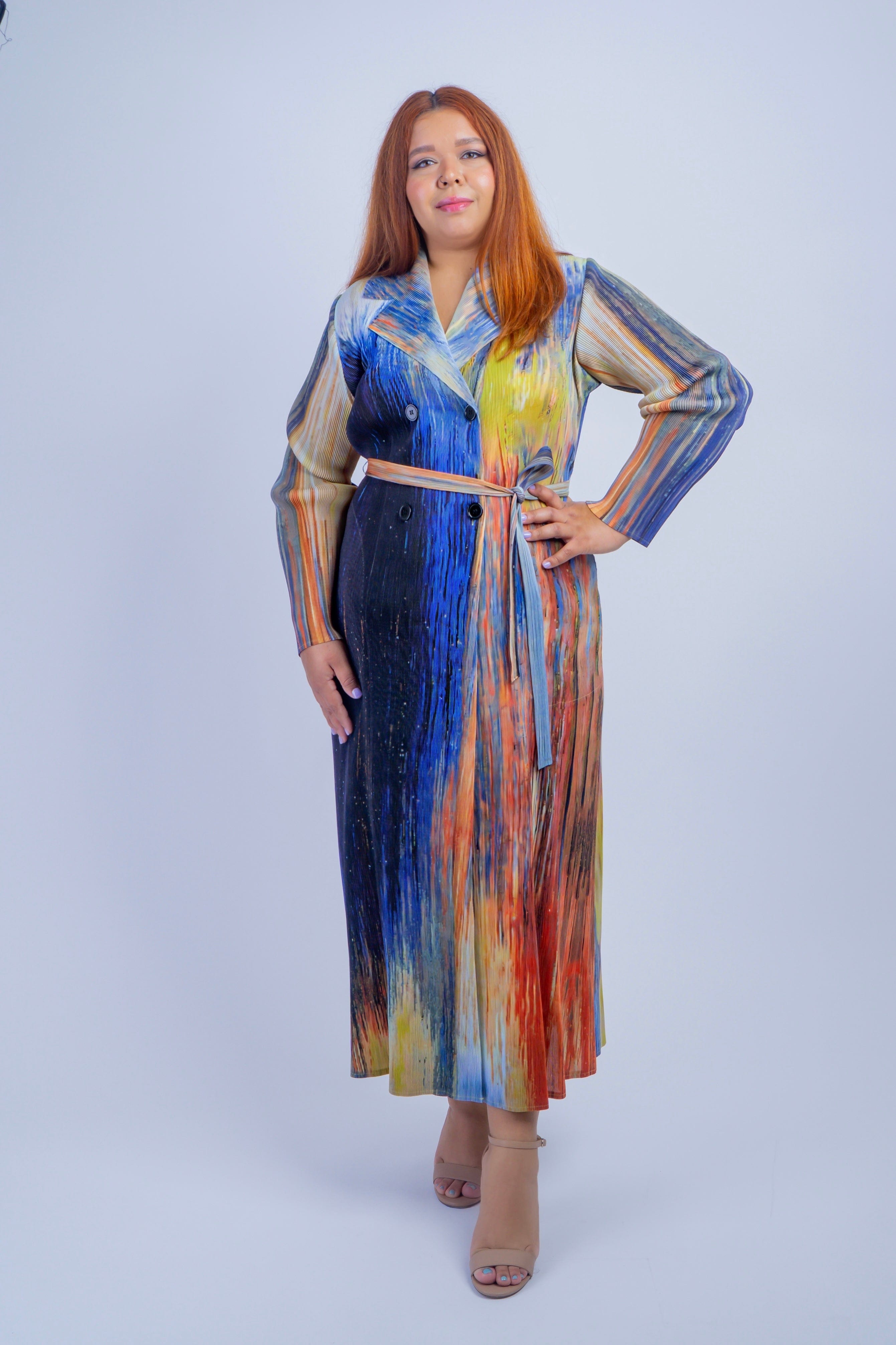 Van Gogh Multi Colors Jacket Dress