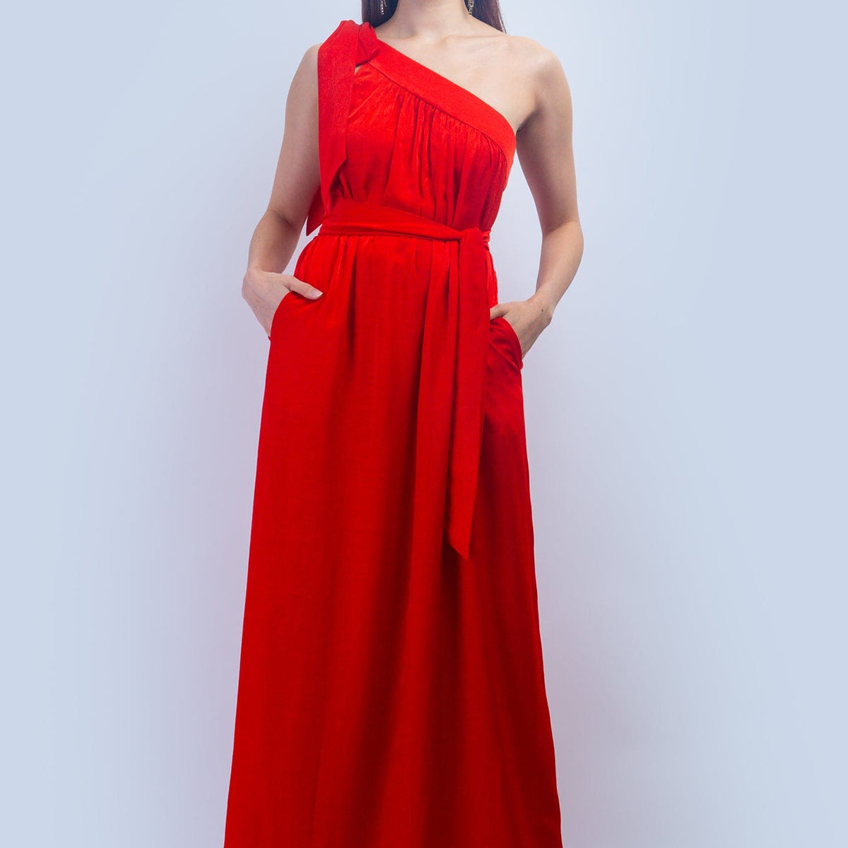 Red One Shoulder Maxi Dress | Women's Clothing and Accessories