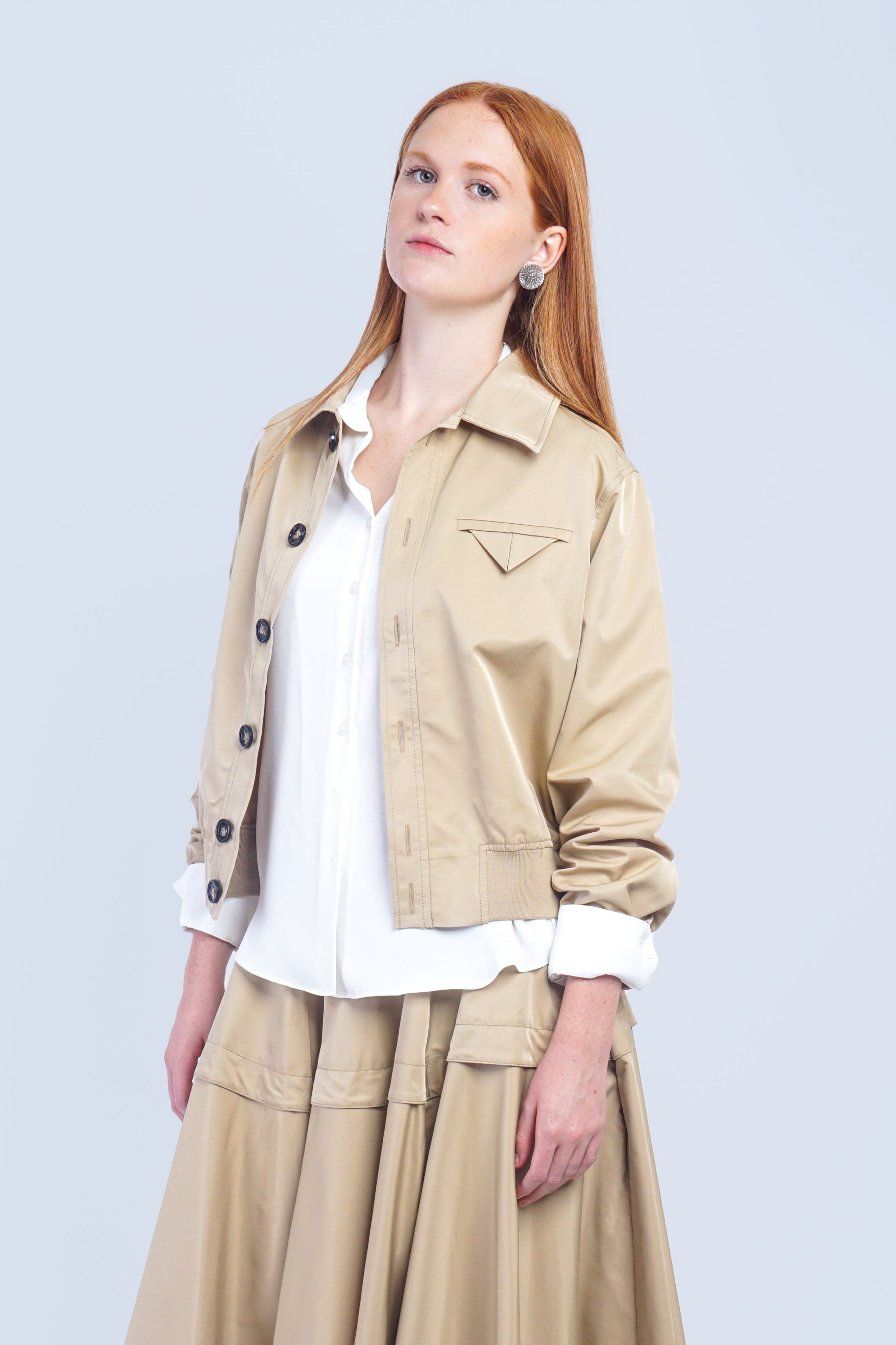 Tan Collared Jacket, Fall Layers