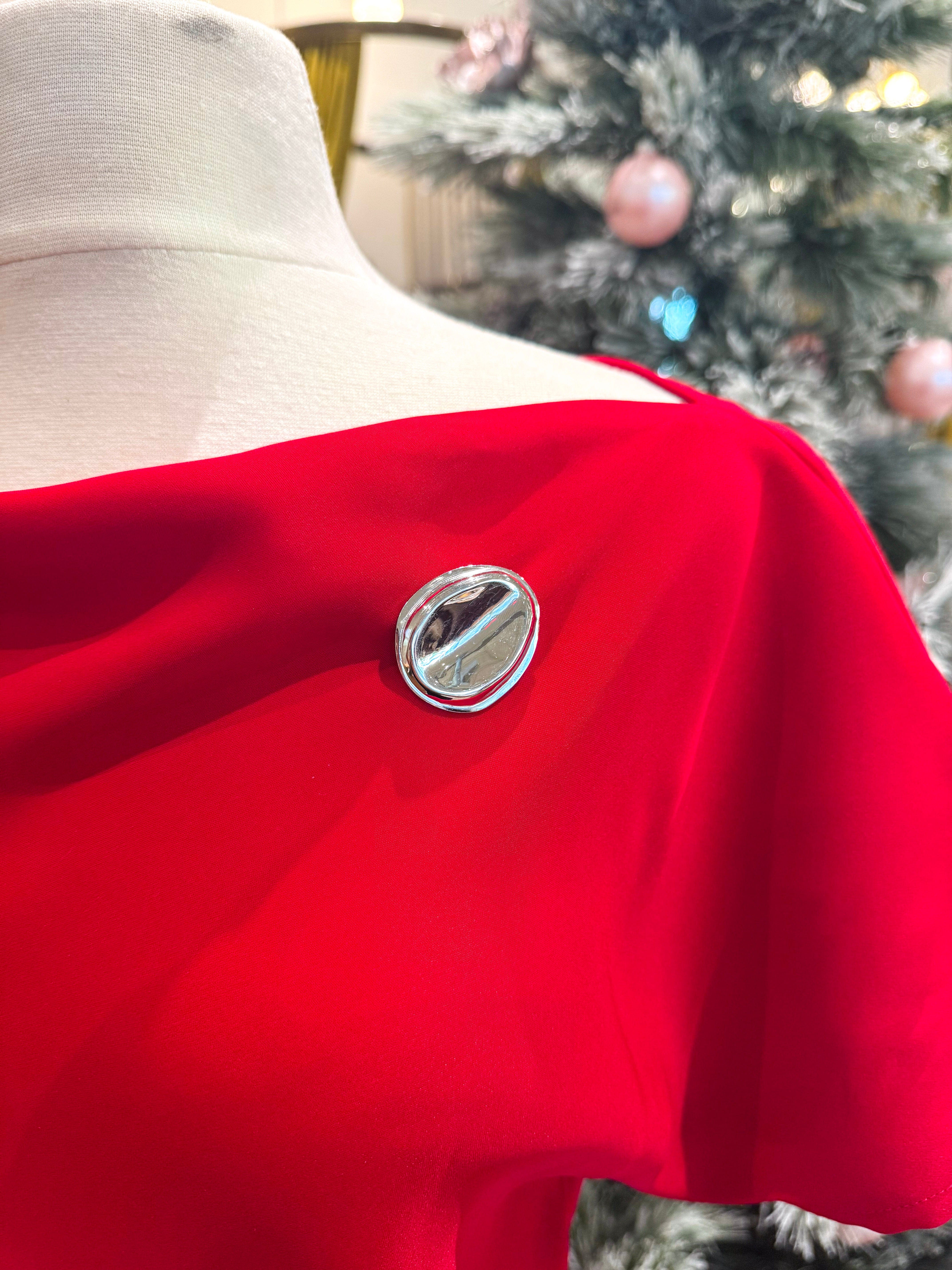 DCD BROOCHES Silver Pleated Brooch