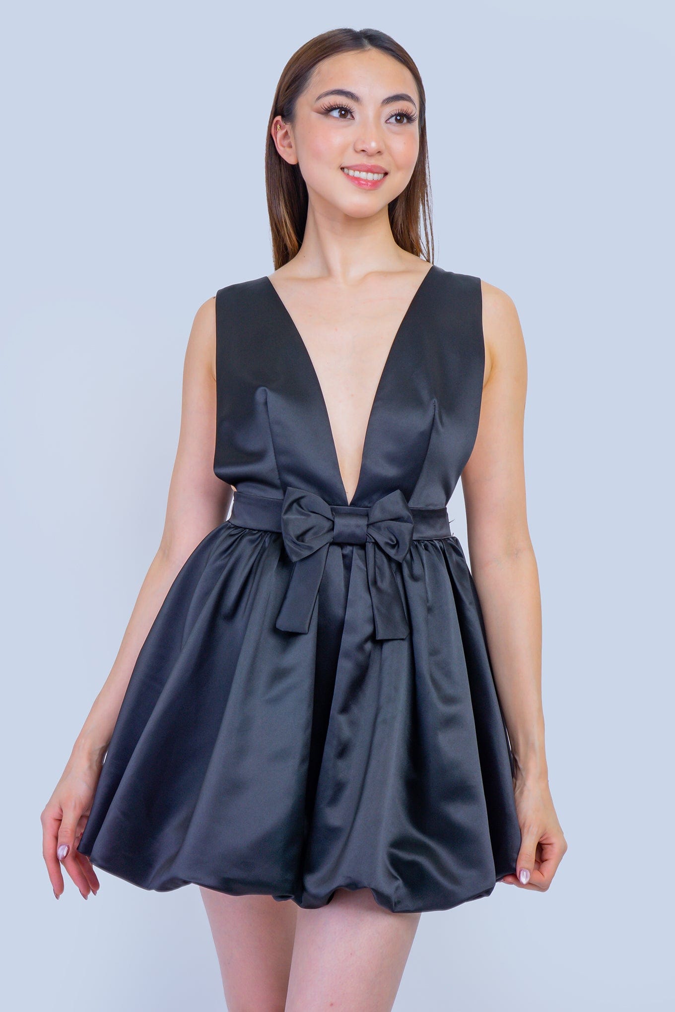 DCD DRESSES Black Low V Bubble Dress