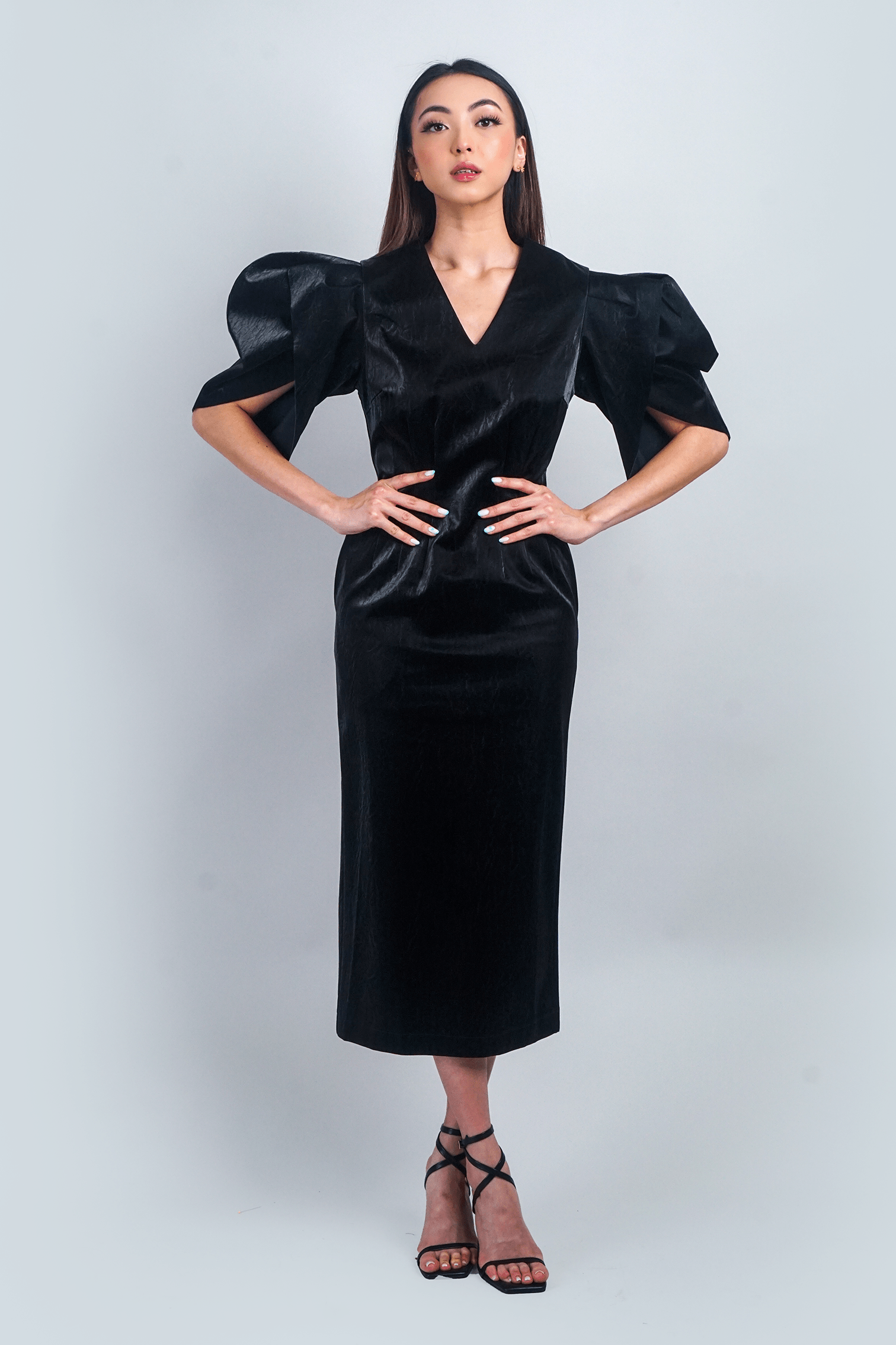 DCD DRESSES Black Lux Slim Midi Dress