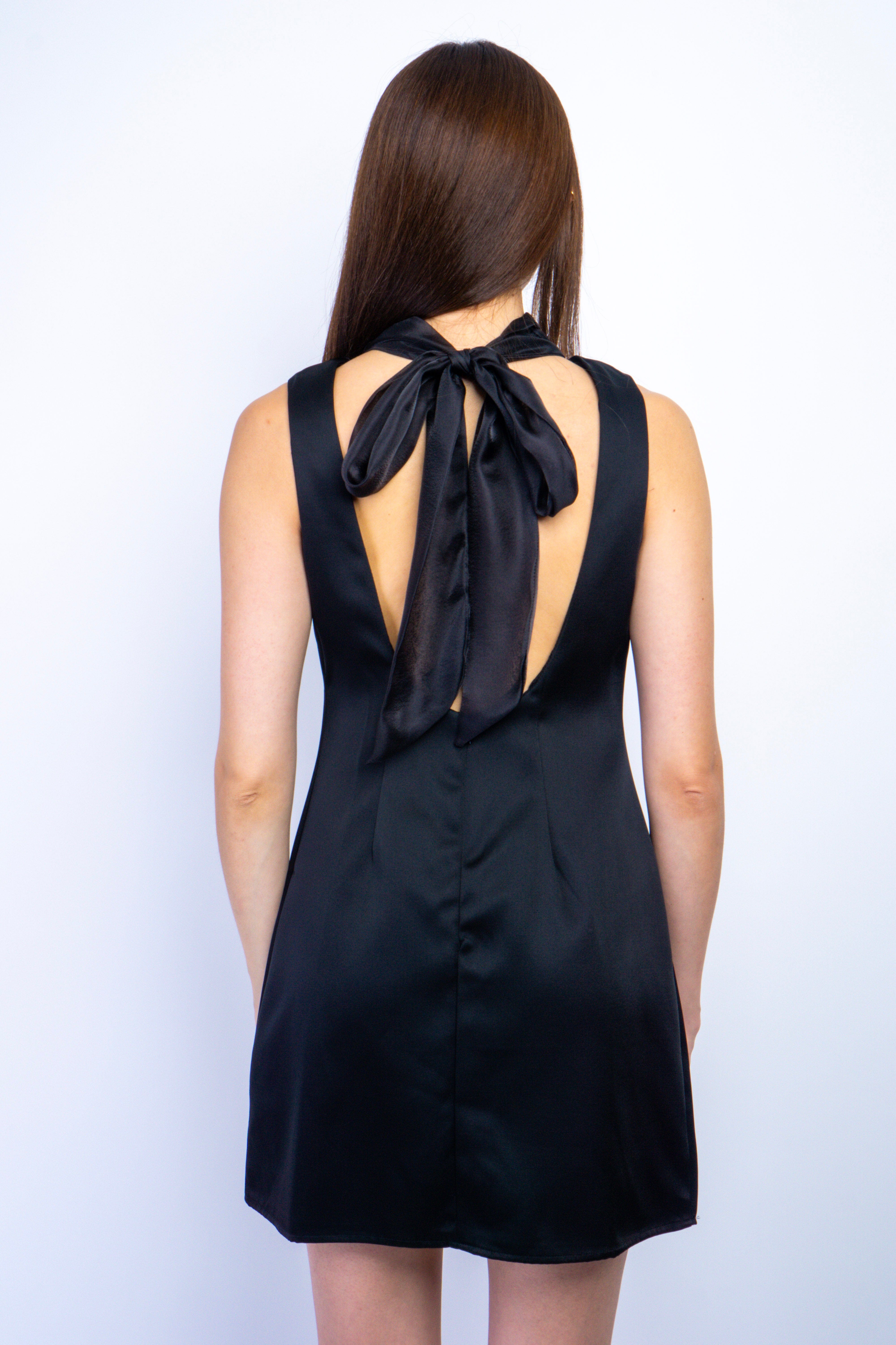 Private Label DRESSES Black Organza Back Shawl Dress