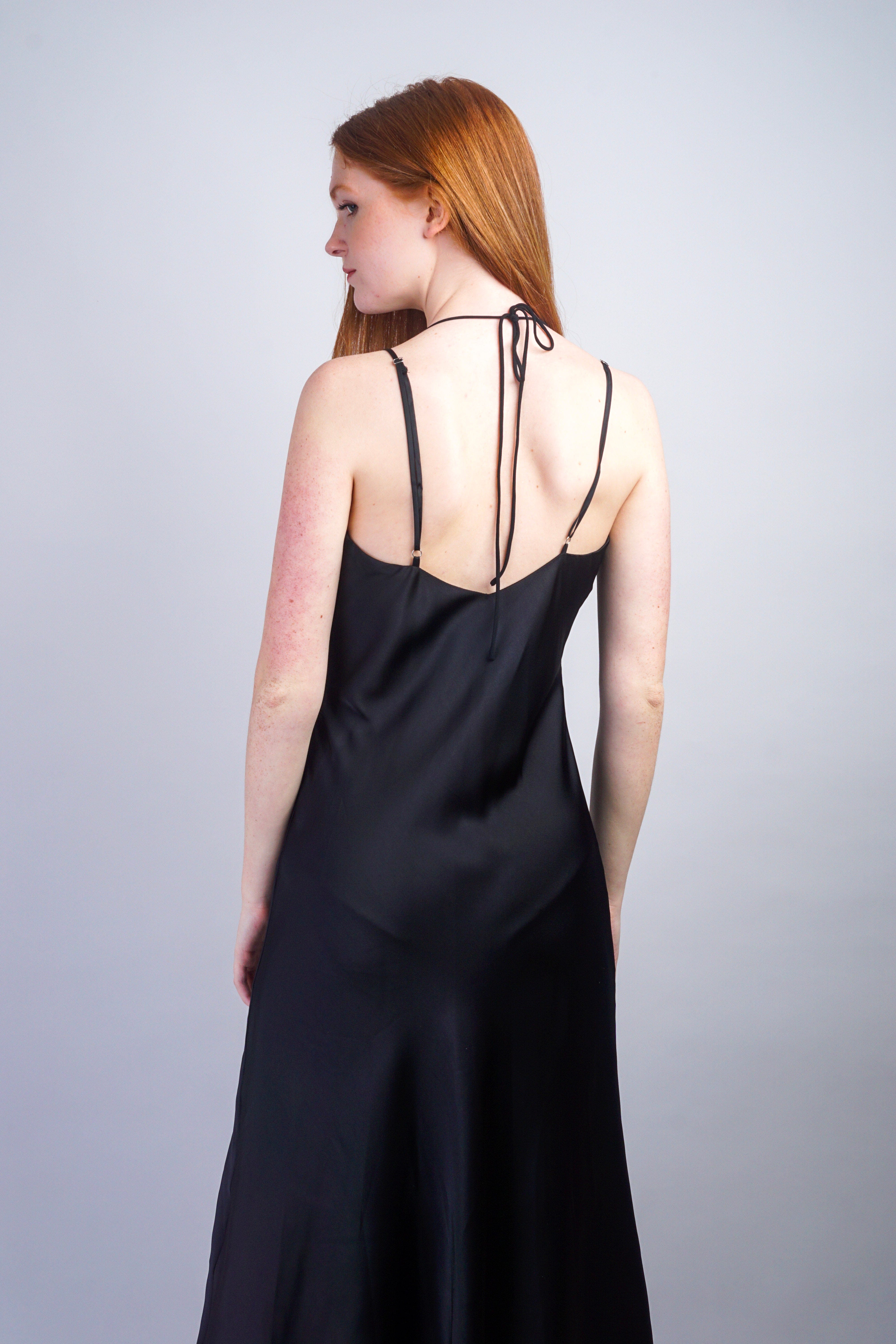 Private Label DRESSES Black Organza Trim Slip Dress