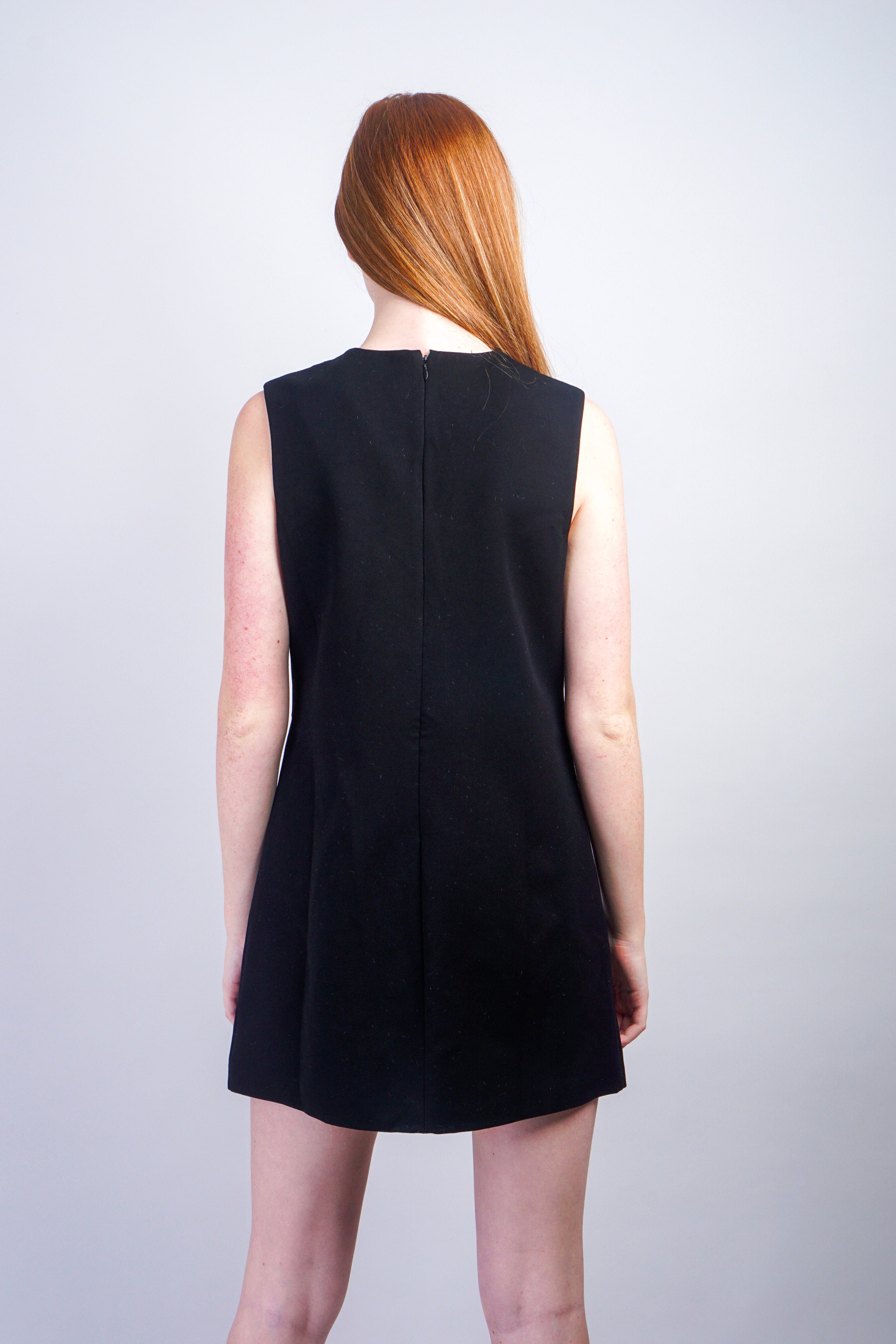 Private Label DRESSES Black Velvet Bow Mini Dress