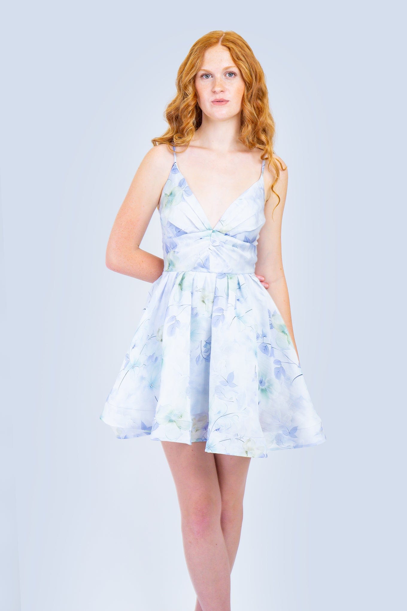 Private Label DRESSES Blue Floral Fit and Flare Dress