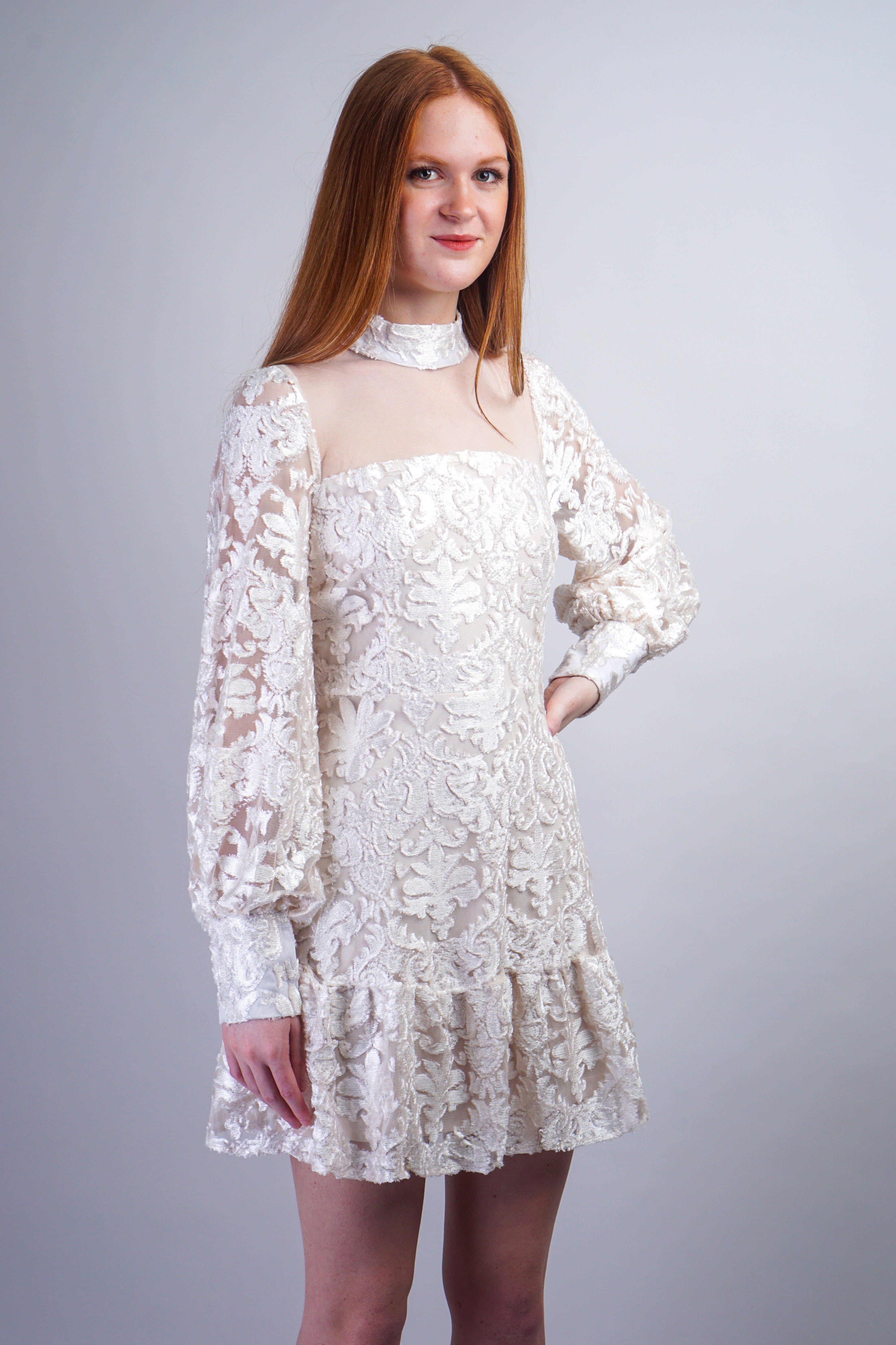 Private Label DRESSES Burnout Ivory Sheer Shift Dress