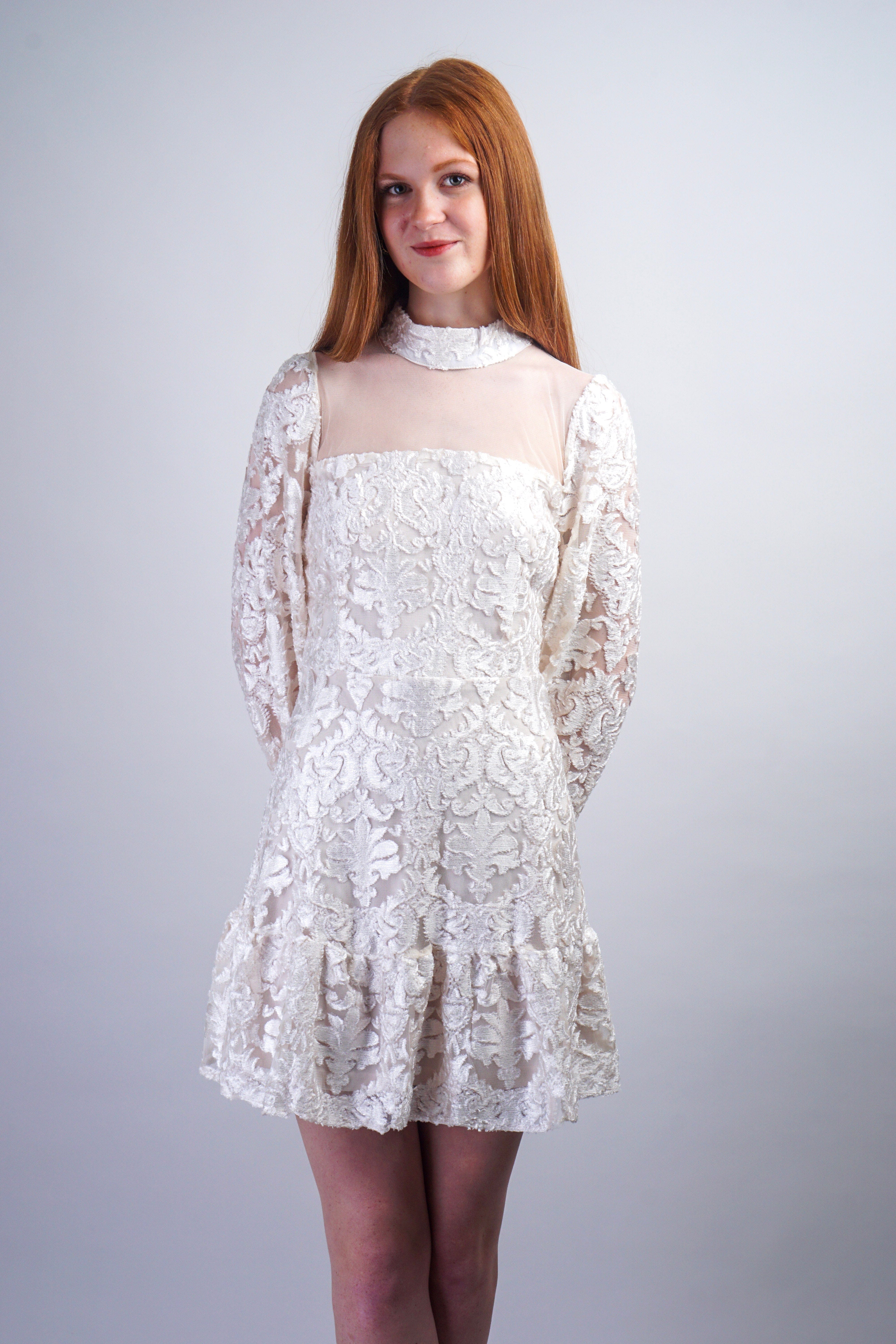 Private Label DRESSES Burnout Ivory Sheer Shift Dress