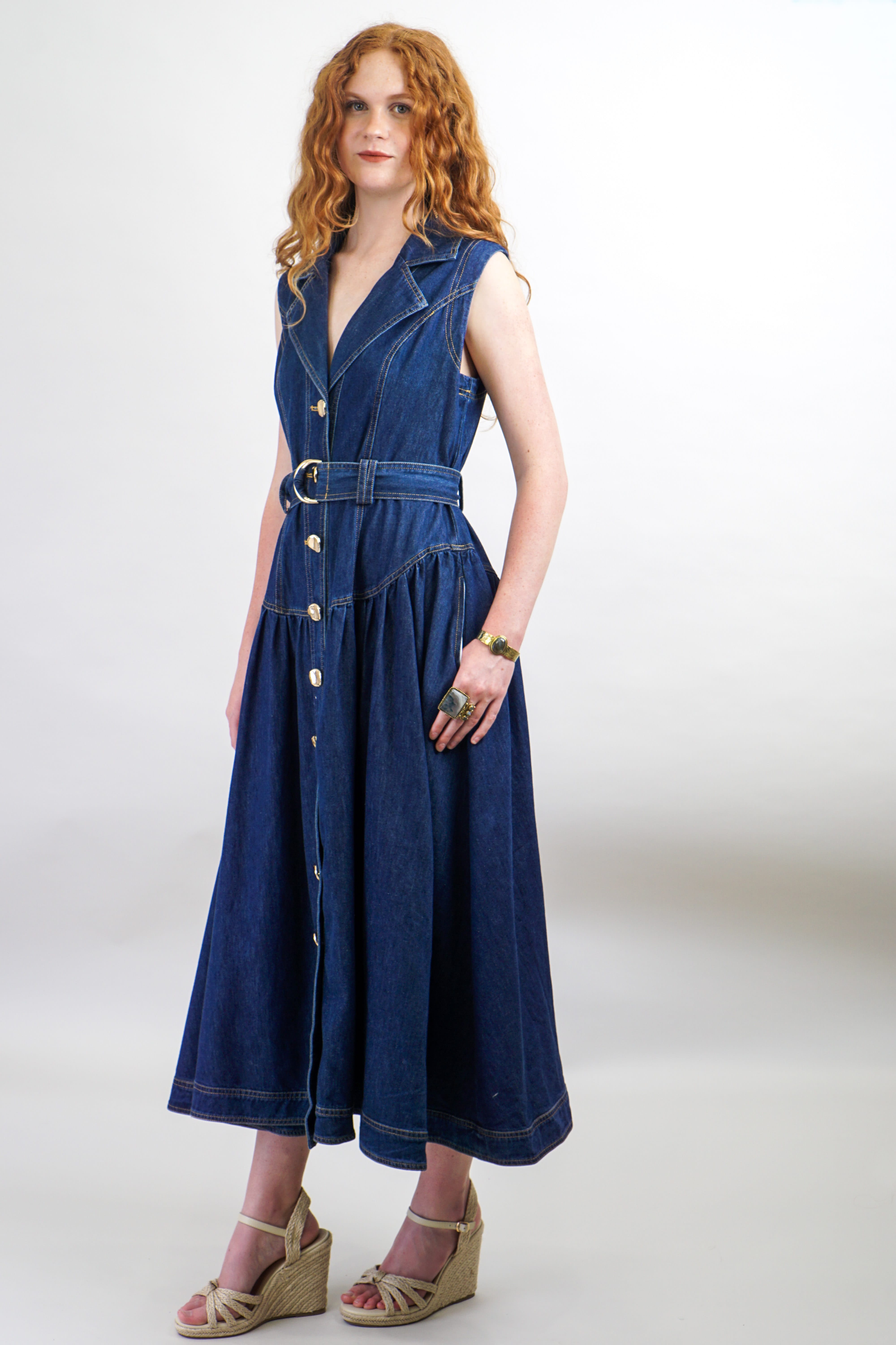 Private Label DRESSES Denim Belted Dress
