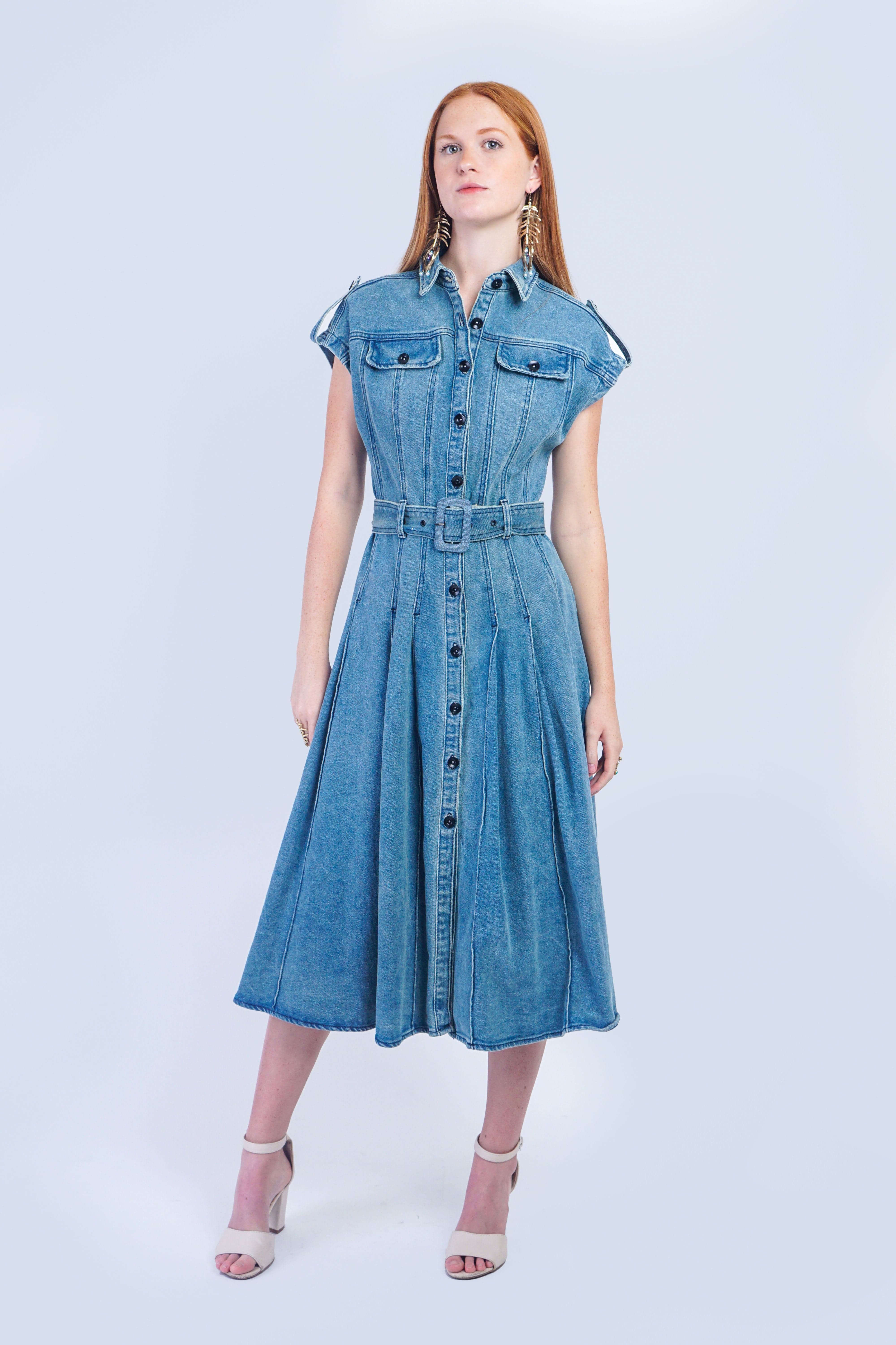 Private Label DRESSES Denim Shirt Midi Dress