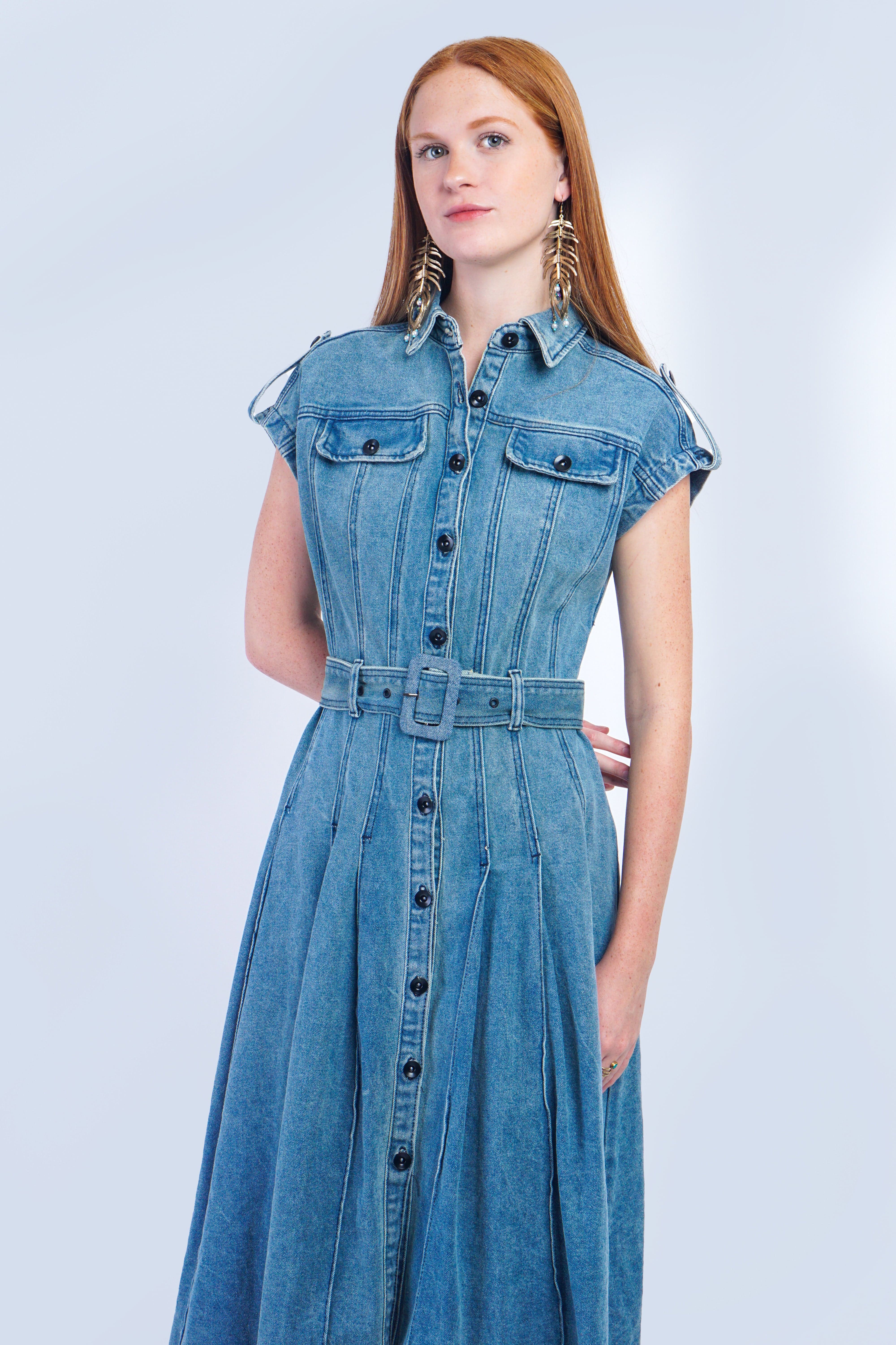 Private Label DRESSES Denim Shirt Midi Dress