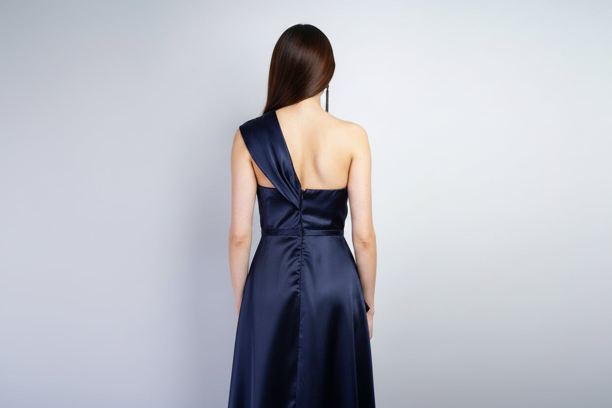 Private Label DRESSES Navy One Shoulder Gown